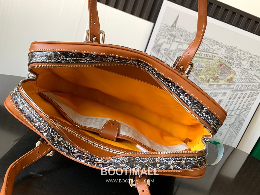 Goyard Ambassade Goyardine Canvas Briefcase 8070 고야드 앙바사드 고야딘 캔버스 브리프케이스 35cm 8