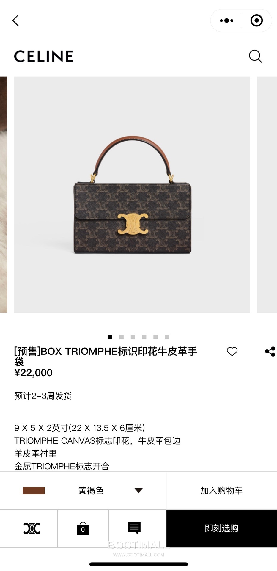 Celine Box Triomphe Canvas Leather Flap Shoulder Bag 199992 셀린느 박스 트리옴프 캔버스 레더 플랩 숄더백 22cm 7