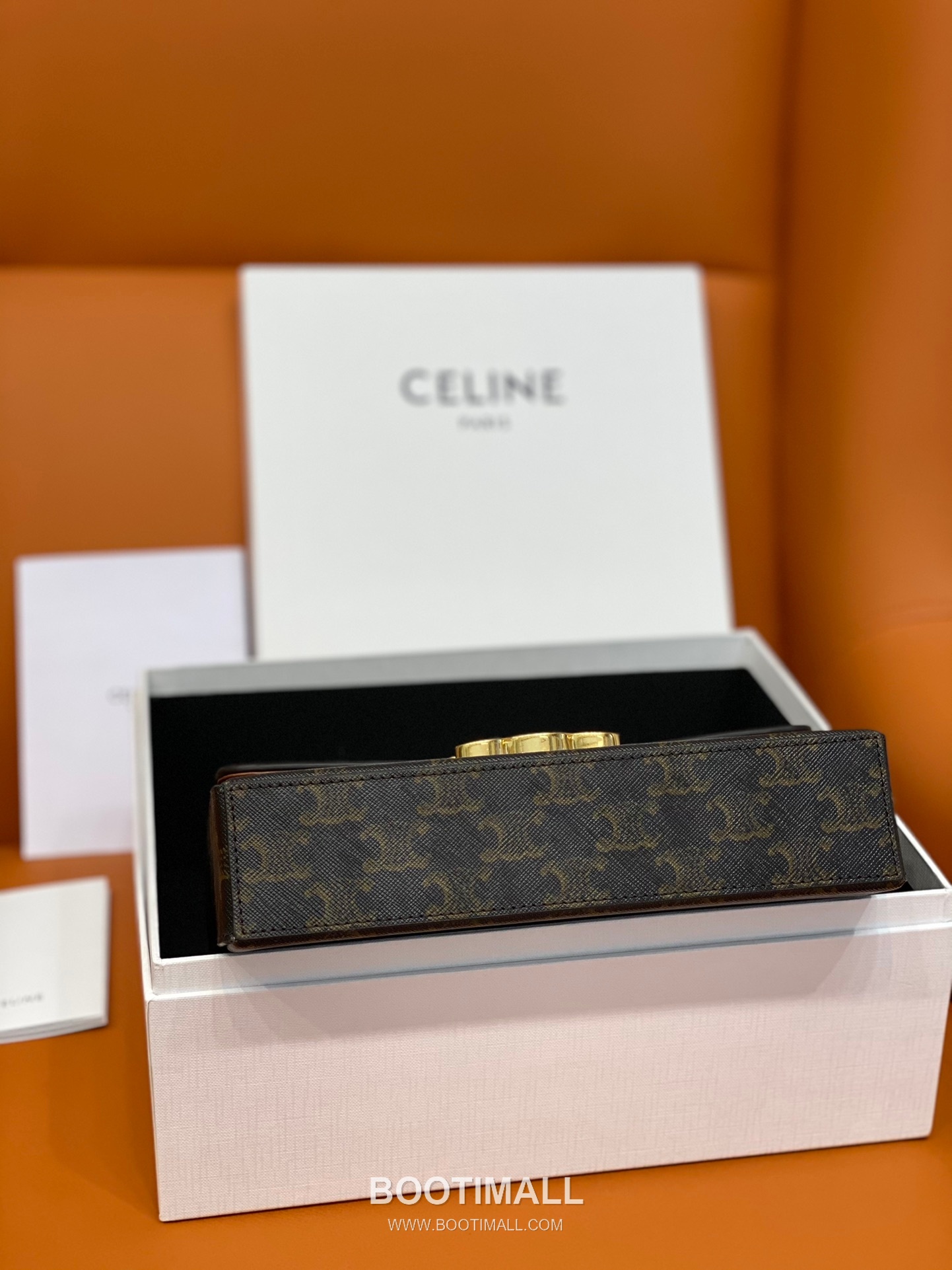 Celine Box Triomphe Canvas Leather Flap Shoulder Bag 199992 셀린느 박스 트리옴프 캔버스 레더 플랩 숄더백 22cm 15