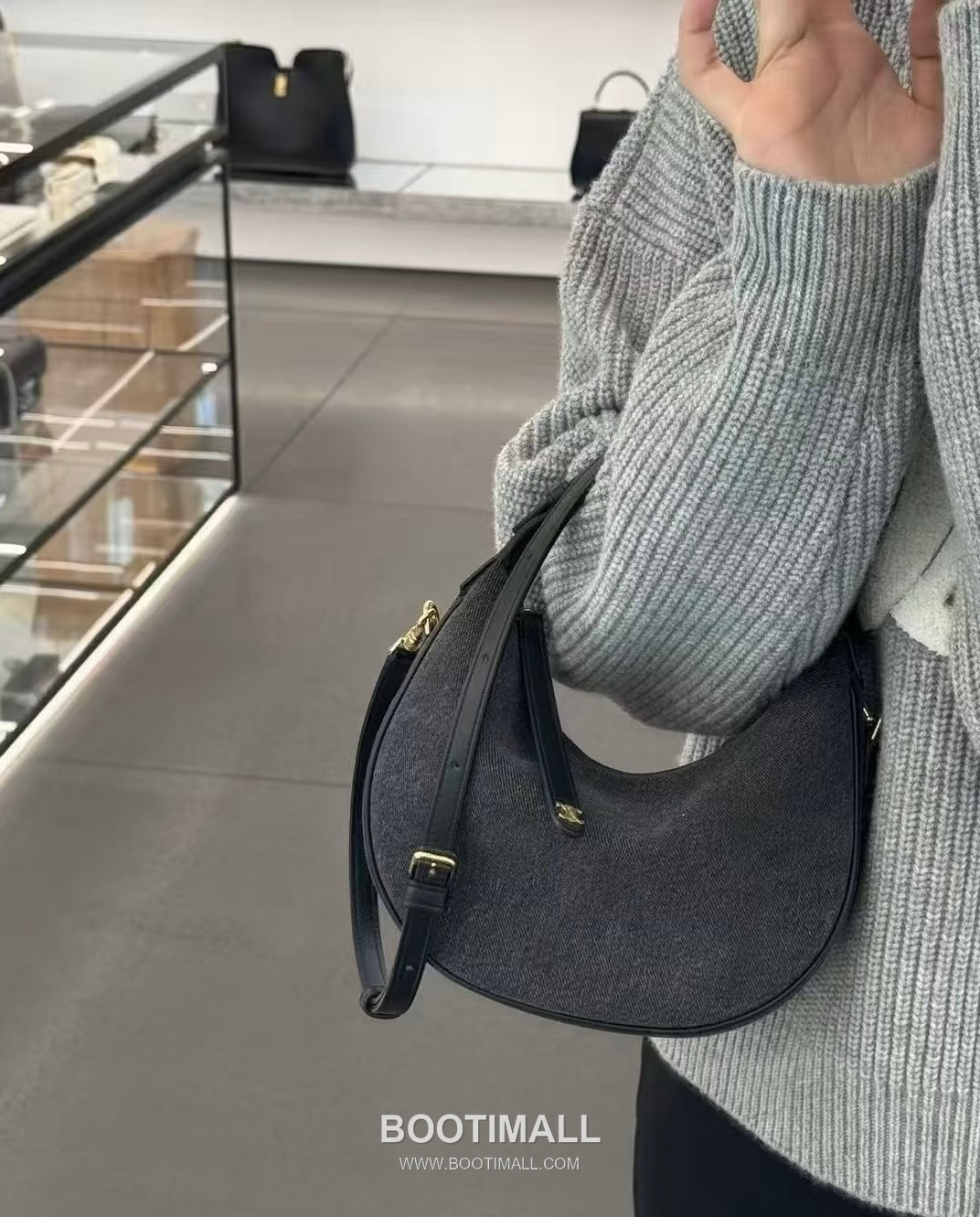 Celine Teen Lulu Denim Calfskin Leather Top Handle Shoulder Bag 120723 셀린느 틴 룰루 데님 카프스킨 탑핸들 숄더 크로스백 24cm 1