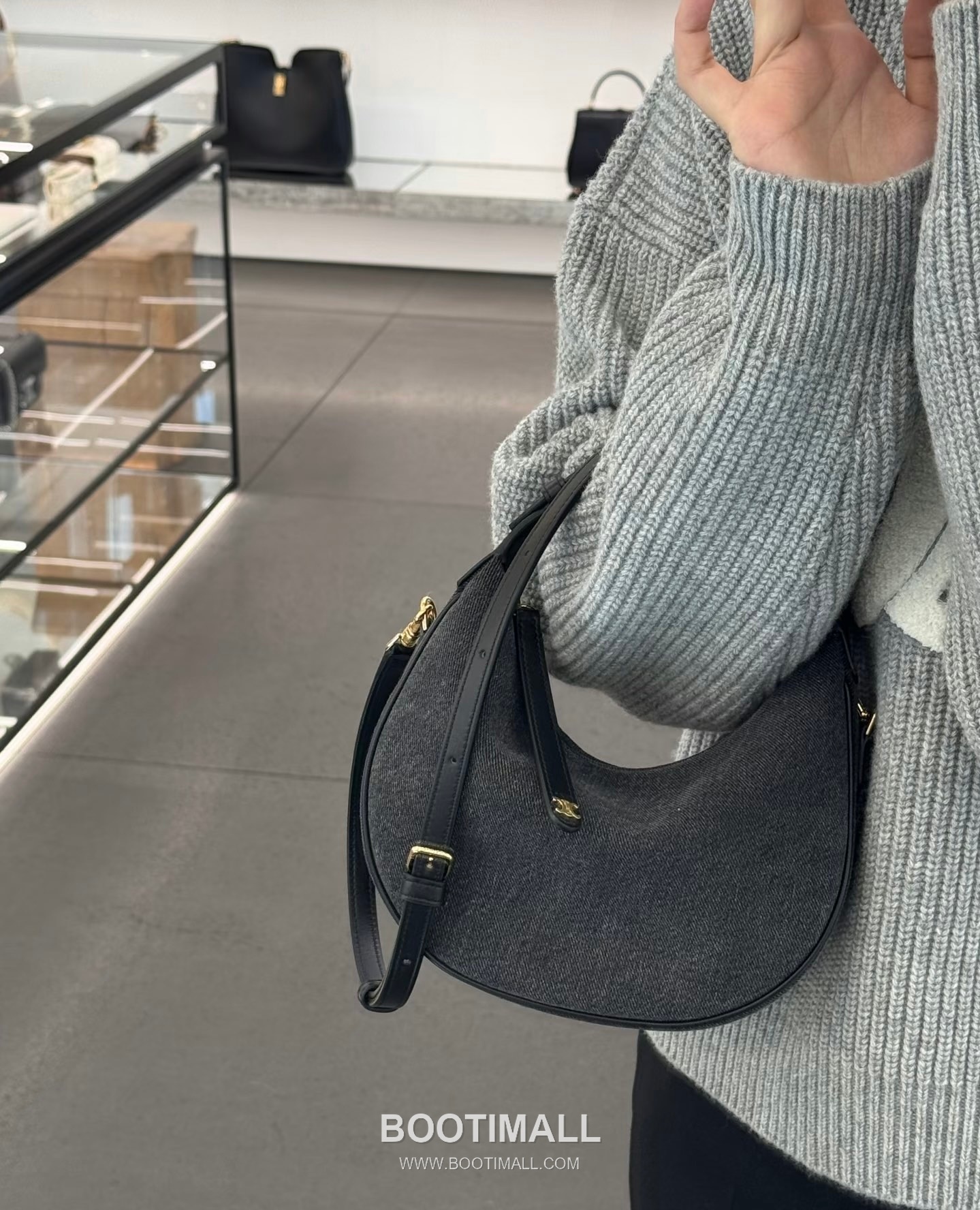 Celine Teen Lulu Denim Calfskin Leather Top Handle Shoulder Bag 120723 셀린느 틴 룰루 데님 카프스킨 탑핸들 숄더 크로스백 24cm 2