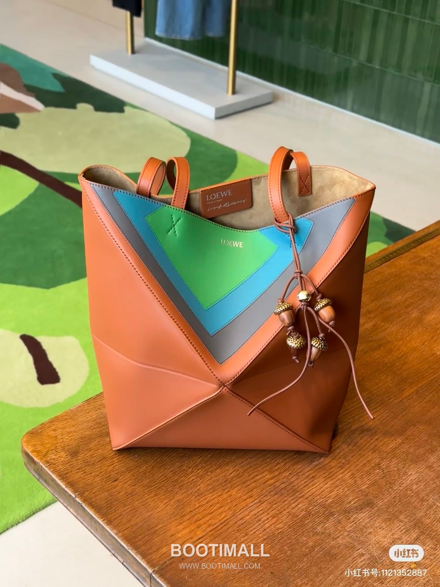 Loewe Puzzle Fold Josef Albers Leather Tote Bag 1762-1 로에베 퍼즐 폴드 요제프 알버스 레더 토트백 31cm 2