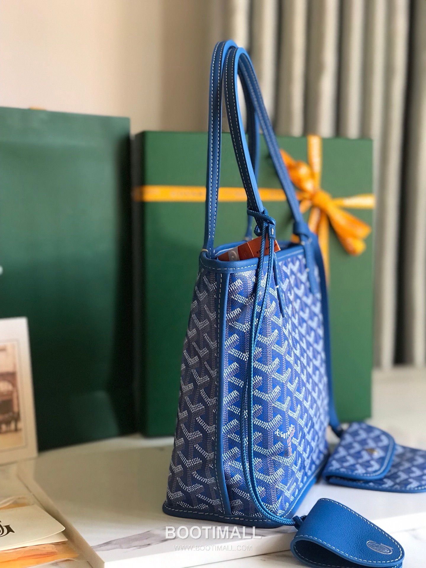 Goyard Saint Louis Mini Goyardine Canvas Leather Tote Bag 020660 고야드 생루이 미니 고야딘 캔버스 레더 토트백 28cm 2