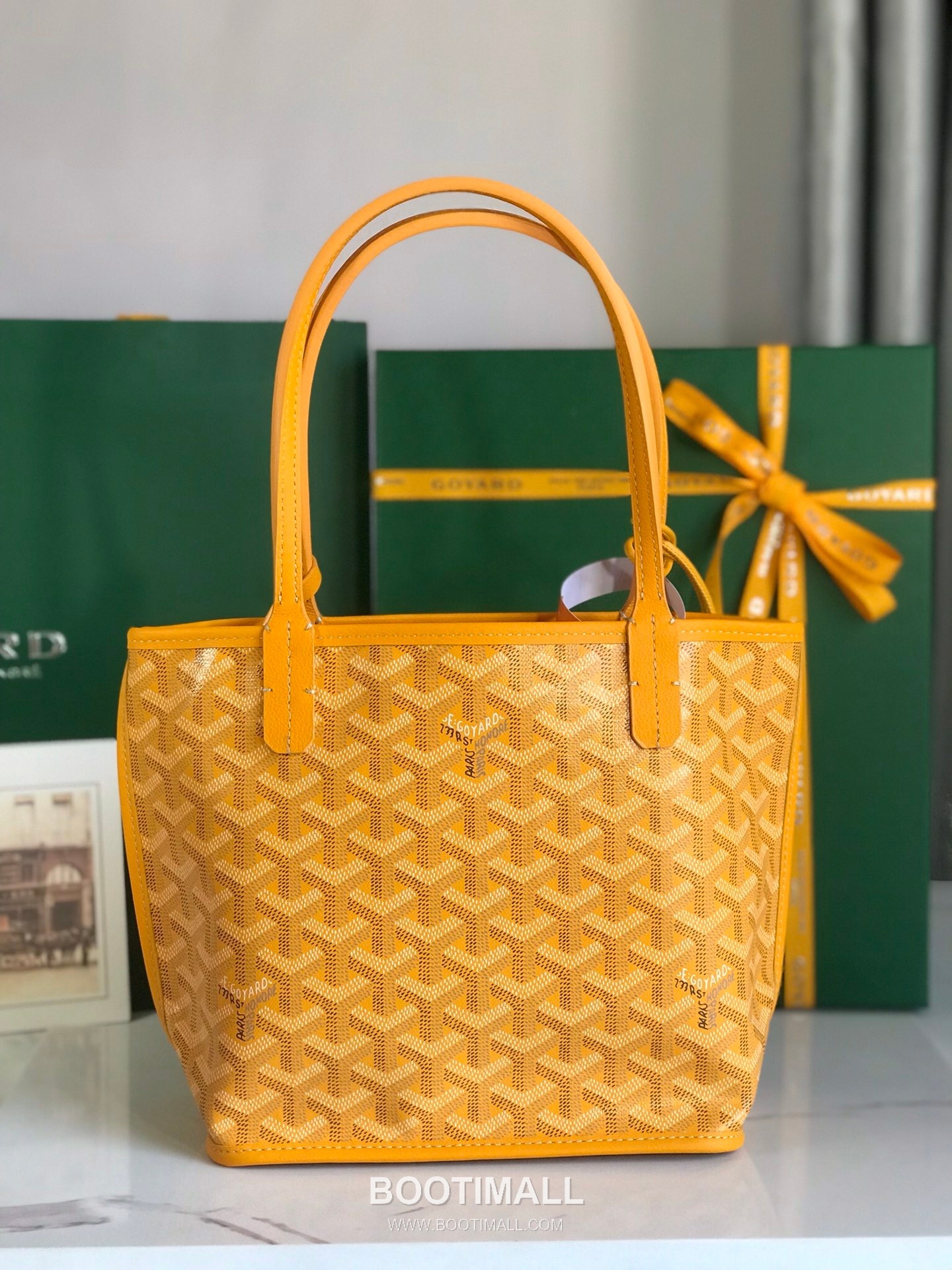 Goyard Saint Louis Mini Goyardine Canvas Leather Tote Bag 020660 고야드 생루이 미니 고야딘 캔버스 레더 토트백 28cm 3