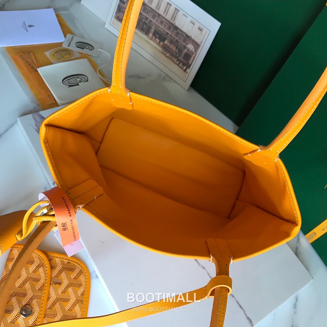Goyard Saint Louis Mini Goyardine Canvas Leather Tote Bag 020660 고야드 생루이 미니 고야딘 캔버스 레더 토트백 28cm 6