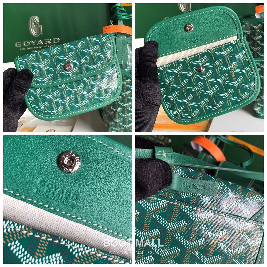 Goyard Saint Louis Mini Goyardine Canvas Leather Tote Bag 020660 고야드 생루이 미니 고야딘 캔버스 레더 토트백 28cm 9