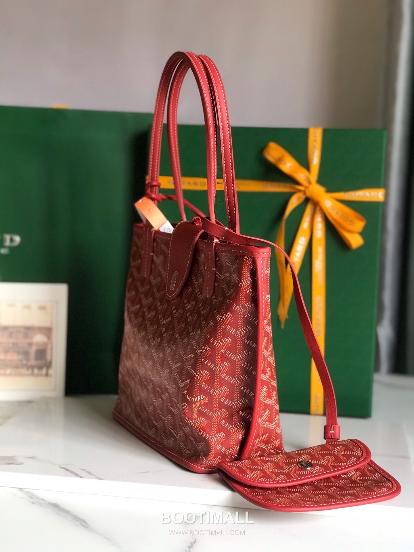 Goyard Saint Louis Mini Goyardine Canvas Leather Tote Bag 020660 고야드 생루이 미니 고야딘 캔버스 레더 토트백 28cm 3