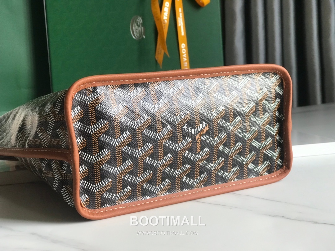 Goyard Saint Louis Mini Goyardine Canvas Leather Tote Bag 020660 고야드 생루이 미니 고야딘 캔버스 레더 토트백 28cm 4