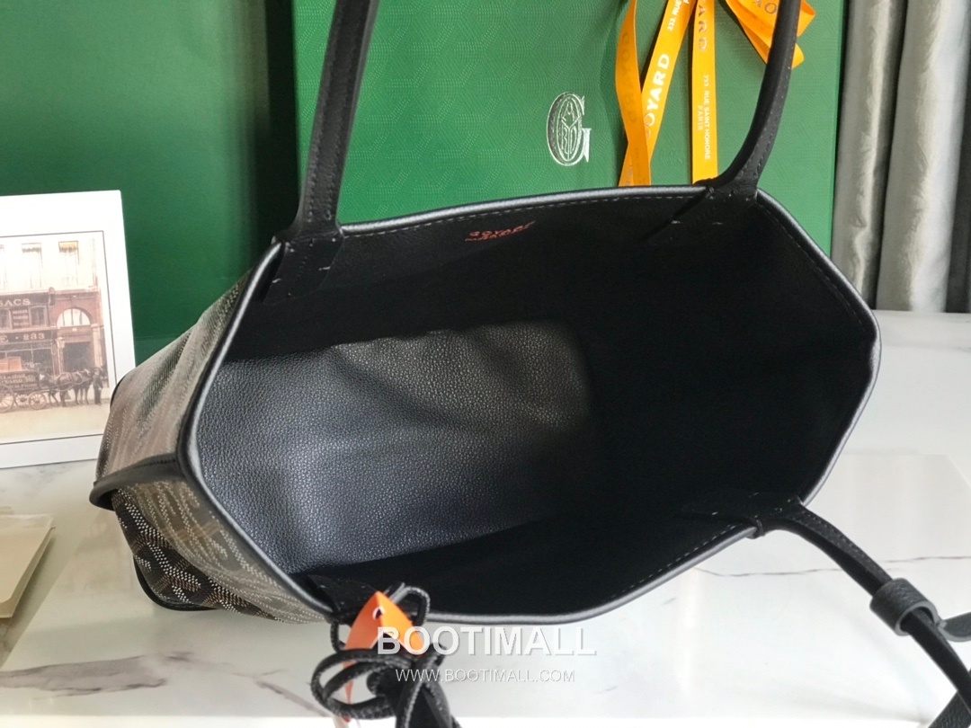 Goyard Saint Louis Mini Goyardine Canvas Leather Tote Bag 020660 고야드 생루이 미니 고야딘 캔버스 레더 토트백 28cm 6