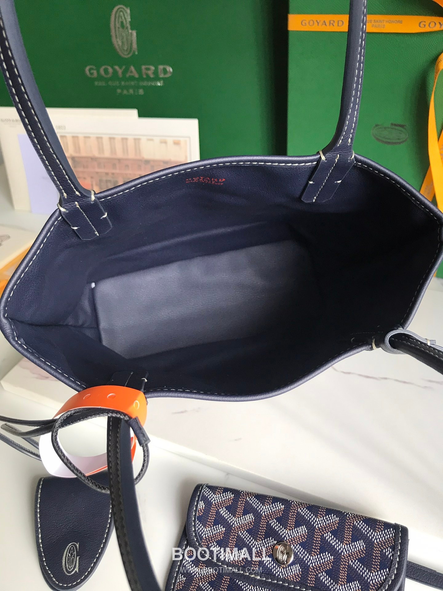 Goyard Saint Louis Mini Goyardine Canvas Leather Tote Bag 020660 고야드 생루이 미니 고야딘 캔버스 레더 토트백 28cm 5