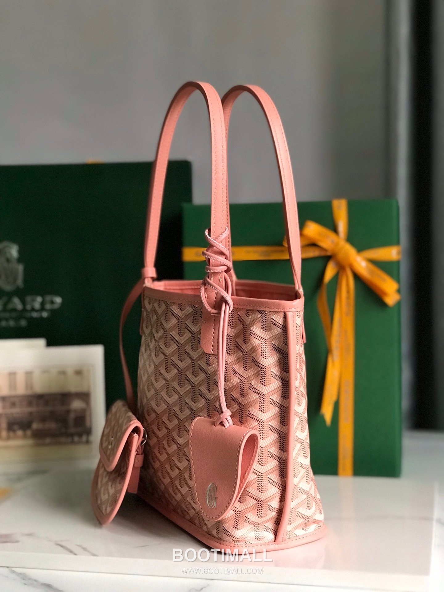 Goyard Saint Louis Mini Goyardine Canvas Leather Tote Bag 020660 고야드 생루이 미니 고야딘 캔버스 레더 토트백 28cm 2