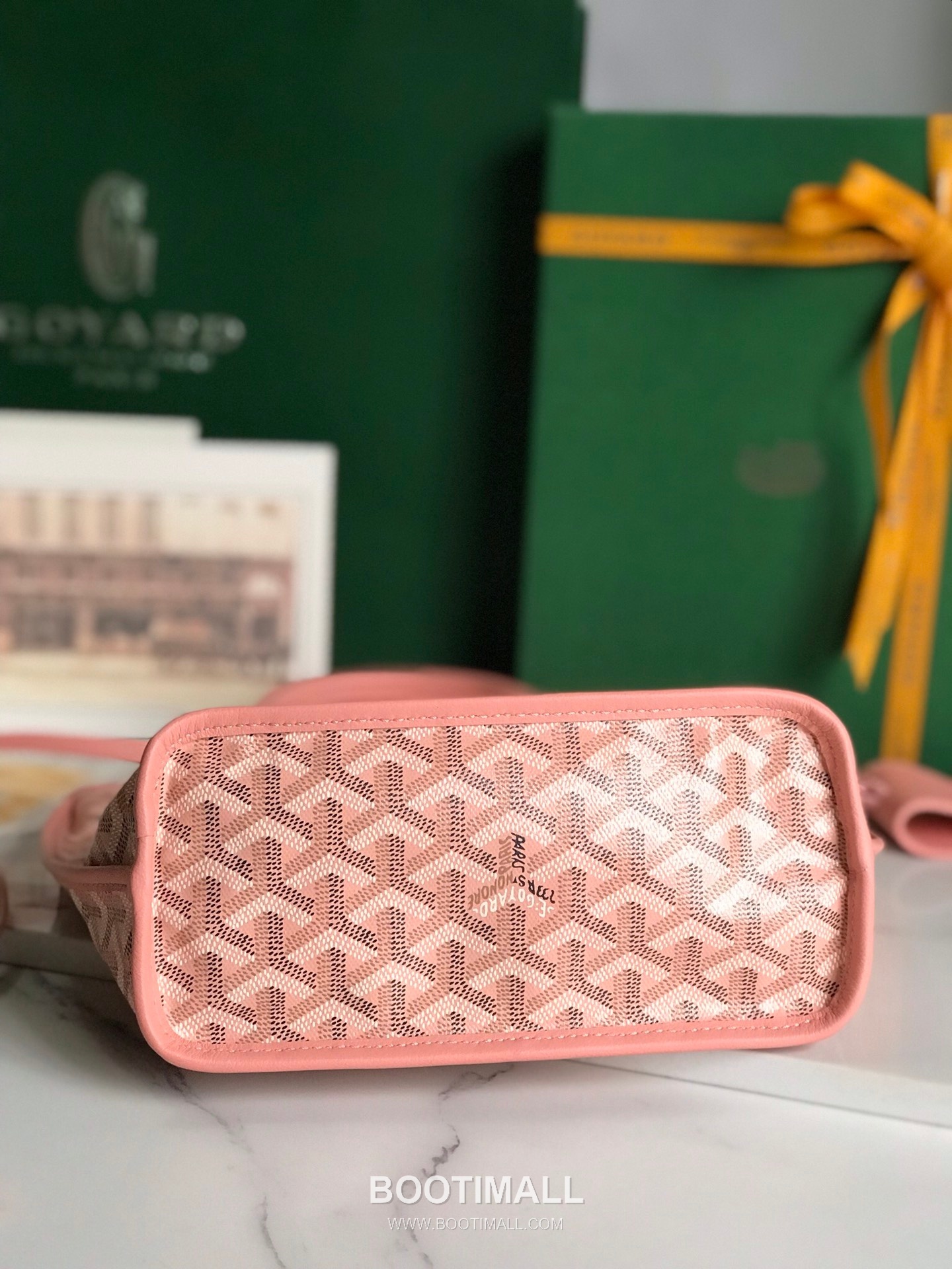 Goyard Saint Louis Mini Goyardine Canvas Leather Tote Bag 020660 고야드 생루이 미니 고야딘 캔버스 레더 토트백 28cm 4