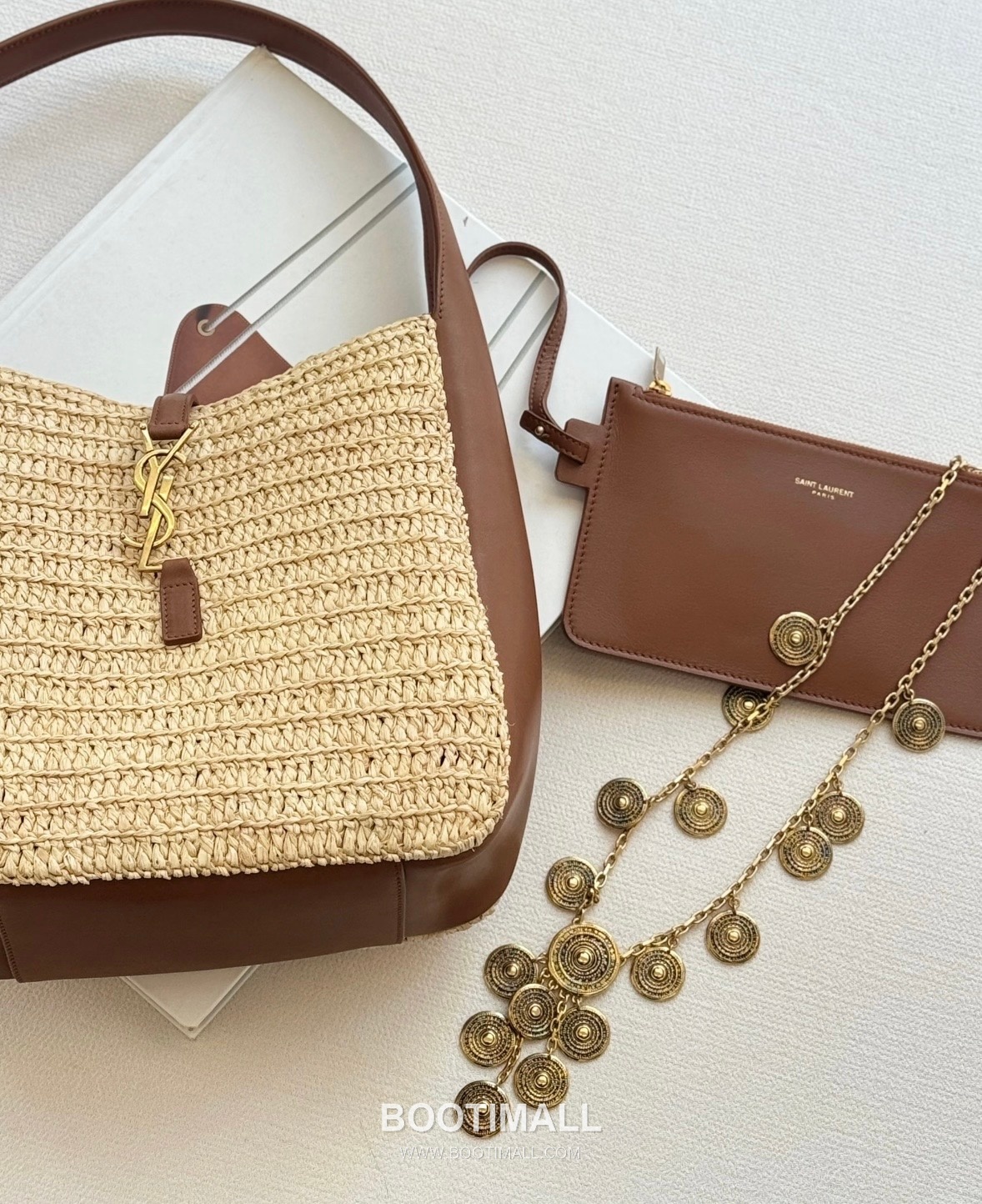 Saint Laurent Raffia Hobo Bucket Bag 823812 생로랑 라피아 호보 버킷 숄더백 23cm 6