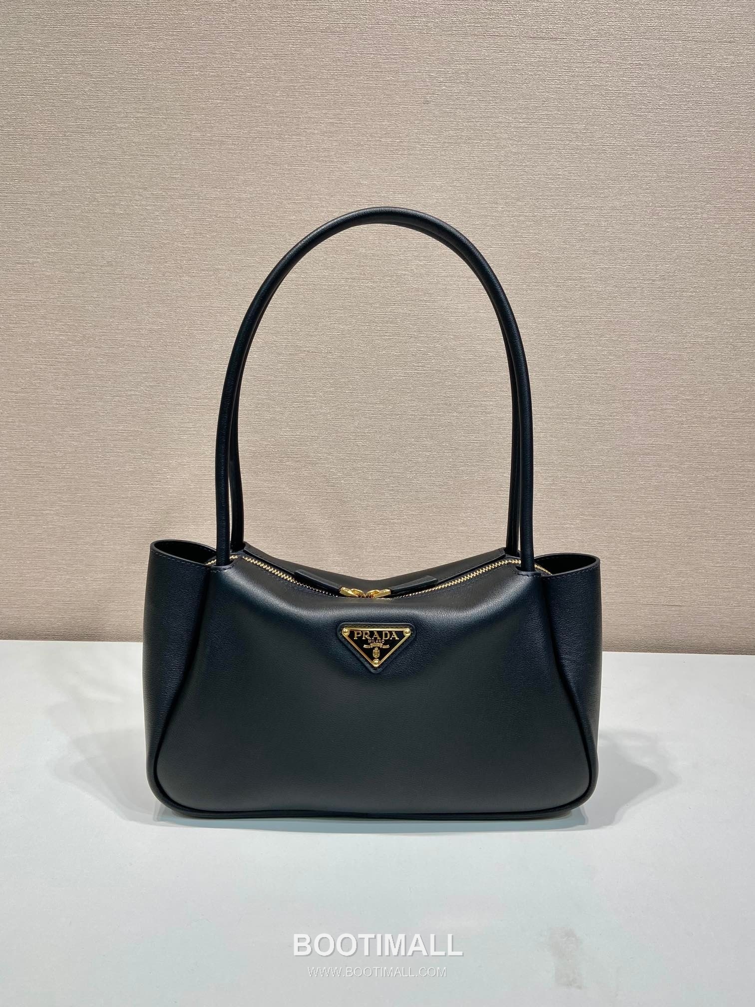 Prada Calfskin Shoulder Tote Bag with Dual Compartment and Strap Detail 프라다 카프스킨 듀얼 컴파트먼트 스트랩 숄더 토트백 1BA444 28cm 2