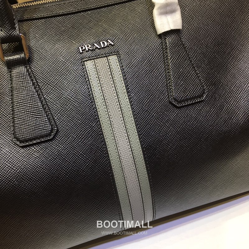 Prada Saffiano Leather Travel Duffle Bag with Multi Compartment Color Block Detail 프라다 사피아노 가죽 멀티 컴파트먼트 컬러블록 트래블 더플백 372R 45.5cm 3