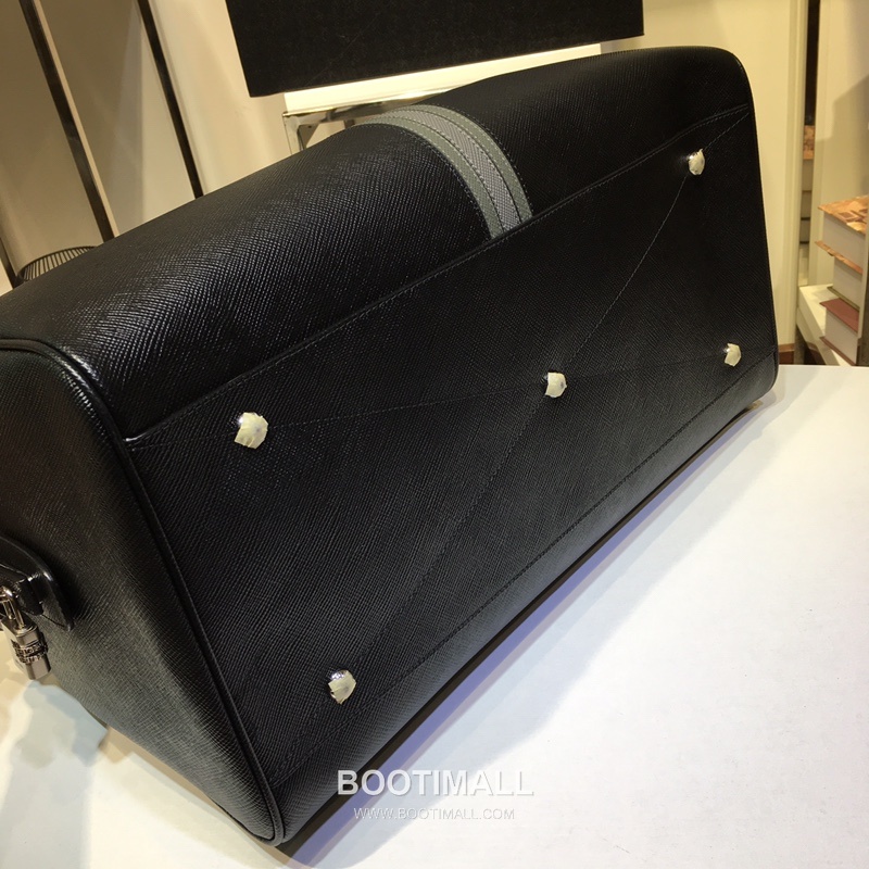 Prada Saffiano Leather Travel Duffle Bag with Multi Compartment Color Block Detail 프라다 사피아노 가죽 멀티 컴파트먼트 컬러블록 트래블 더플백 372R 45.5cm 5