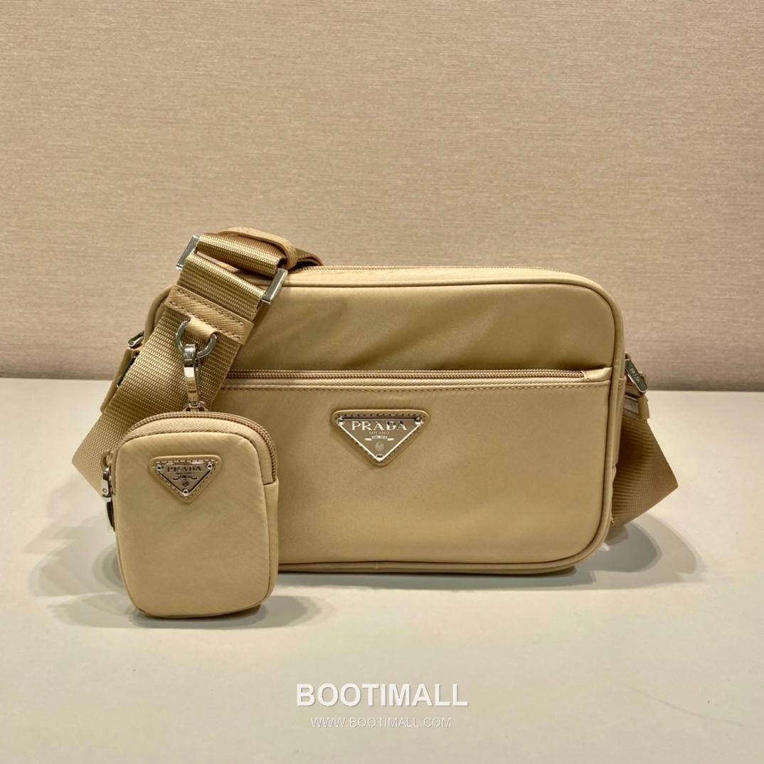 Prada Re-Nylon Calfskin Trim Multi Pouch Shoulder Bag with Detachable Mini Pouch 프라다 리나일론 카프스킨 트림 멀티 파우치 숄더백 탈부착 미니 파우치 1BC167 23cm 2