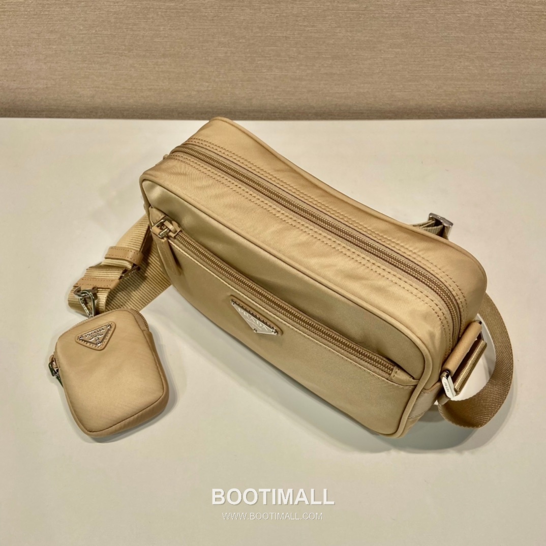 Prada Re-Nylon Calfskin Trim Multi Pouch Shoulder Bag with Detachable Mini Pouch 프라다 리나일론 카프스킨 트림 멀티 파우치 숄더백 탈부착 미니 파우치 1BC167 23cm 3