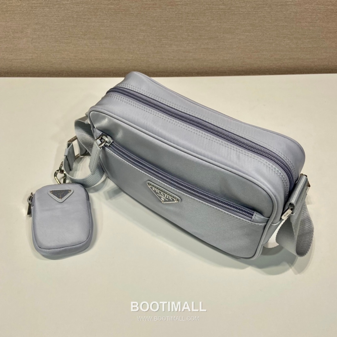 Prada Re-Nylon Calfskin Trim Multi Pouch Shoulder Bag with Detachable Mini Pouch 프라다 리나일론 카프스킨 트림 멀티 파우치 숄더백 탈부착 미니 파우치 1BC167 23cm 3