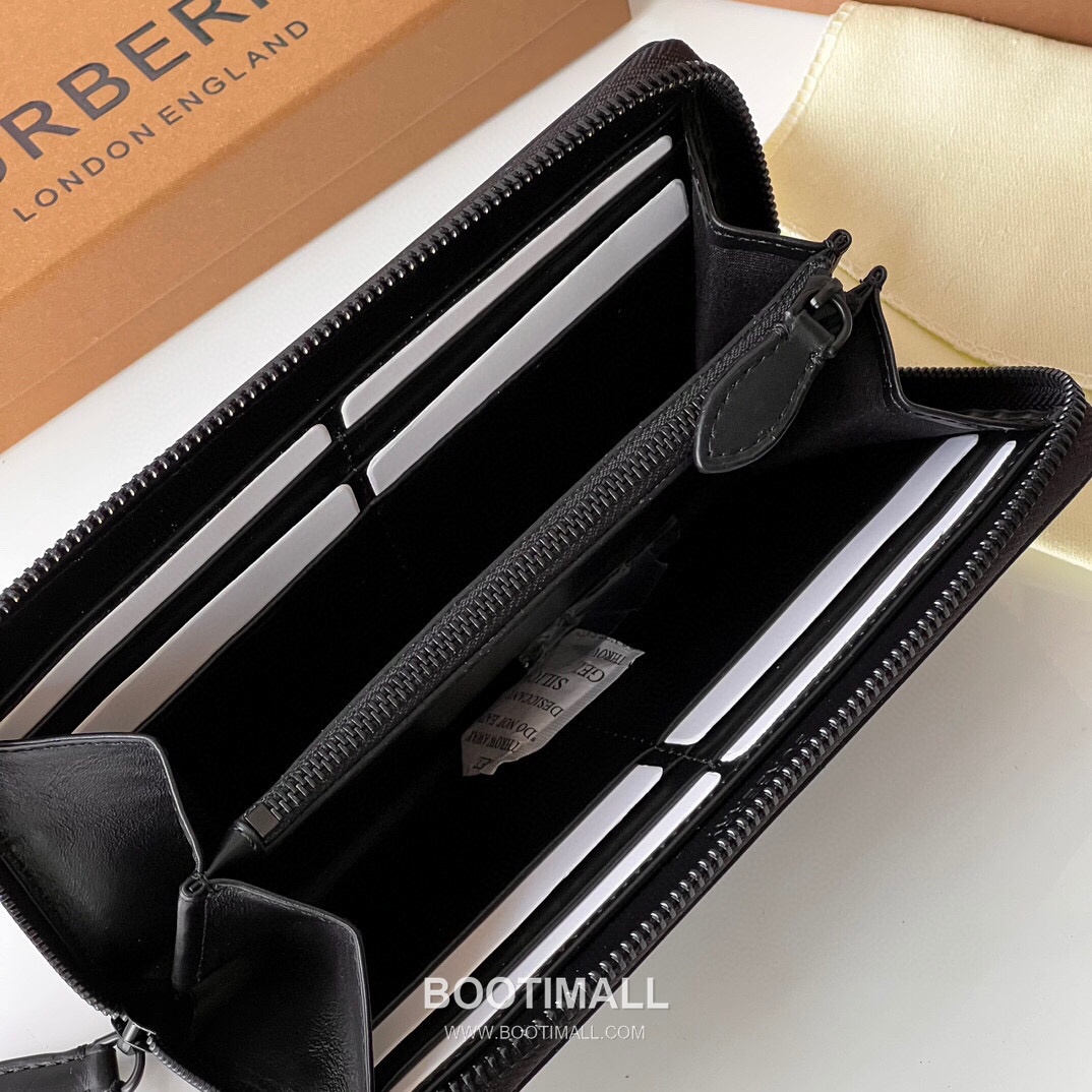 Burberry London Check Grained Calfskin Zip Wallet with B Logo Detail 버버리 런던 체크 그레인 송아지 가죽 지퍼 월렛 B 로고 820133 19cm 6