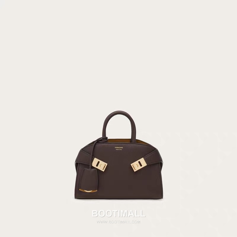 Salvatore Ferragamo Hug Nappa Calfskin Top Handle Shoulder Bag with Embrace Lock 살바토레페라가모 허그 나파 카프스킨 탑핸들 숄더백 205608 31.5cm 9