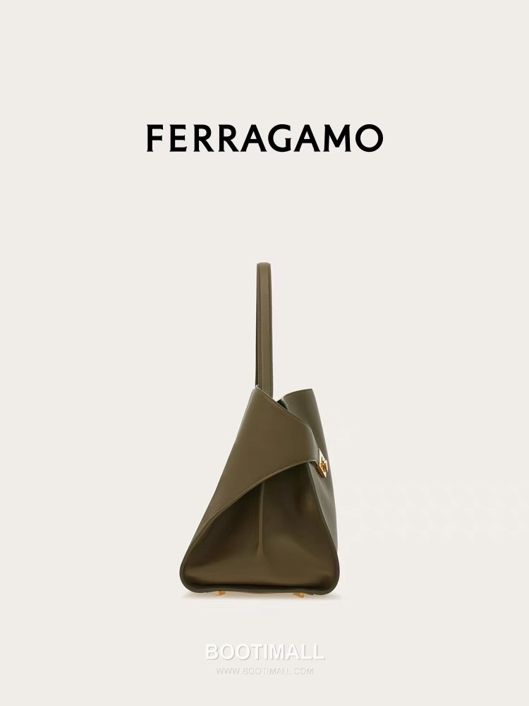 Salvatore Ferragamo Hug Sott Calfskin Top Handle Shoulder Bag with Gancini Lock 살바토레페라가모 허그 소트 카프스킨 탑핸들 숄더백 21-9816 34cm 6