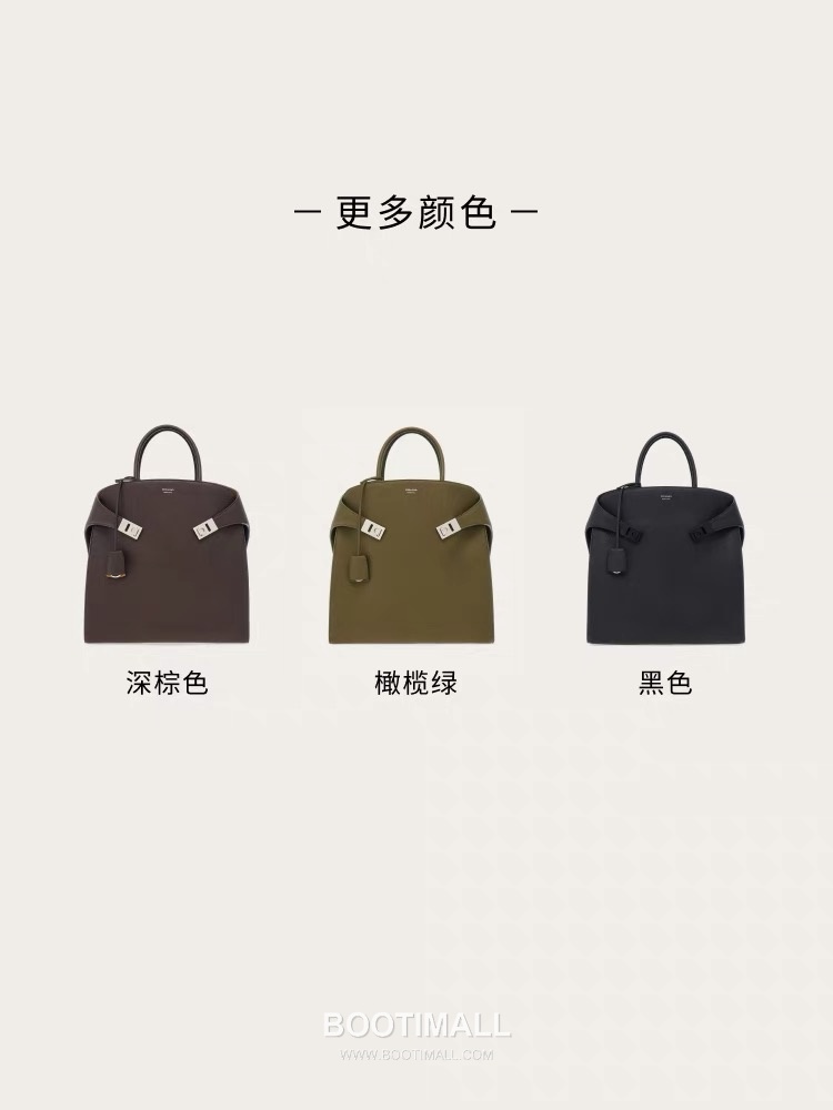 Salvatore Ferragamo Hug Hammered Calfskin Tote Bag with Gancini Lock Strap Detail 살바토레페라가모 허그 해머드 카프스킨 토트백 AU-24/1666 38cm 9