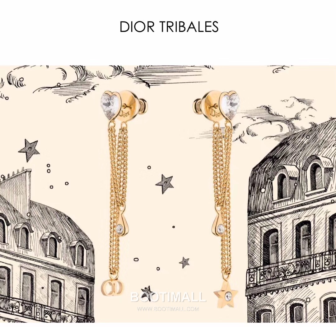 Dior Star Tassel Brass Swarovski Crystal Earring with Fringe Chain 디올 스타 태슬 황동 스와로브스키 크리스탈 이어링 프린지 체인 4cm 3