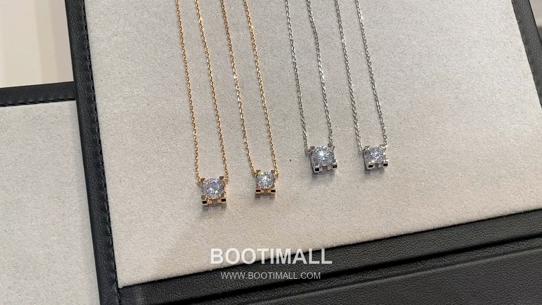 Cartier Horn Curve Brass Crystal Solitaire Pendant Necklace with Brilliant Cut 까르띠에 혼 커브 황동 크리스탈 솔리테어 펜던트 네클리스 브릴리언트 컷 45cm 28