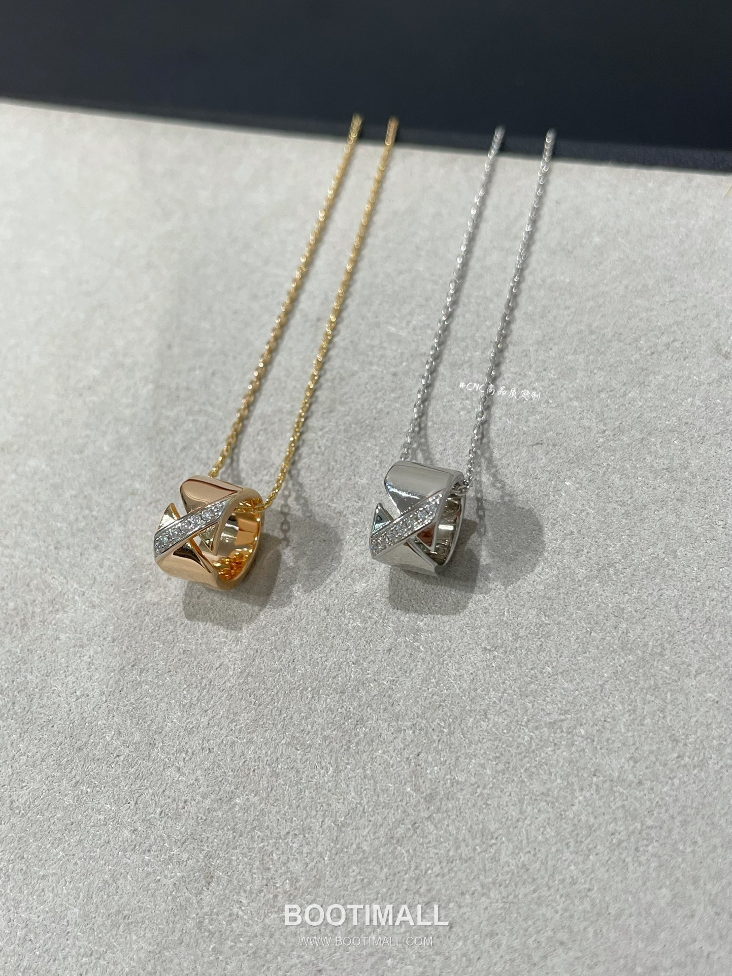 Chaumet Liens Evidence Brass Gold Plated Necklace with Diamond Cylinder Pendant 쇼메 리앙 에비던스 황동 베이스 금도금 네클리스 다이아 원통 펜던트 5