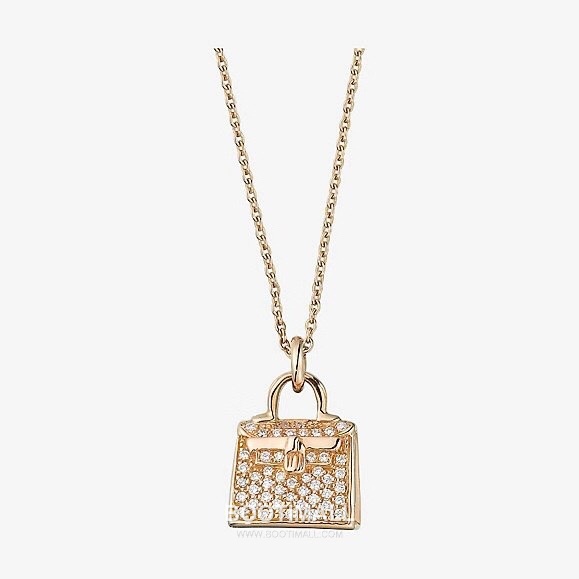 Hermes Kelly Brass Gold Plated Necklace with Bag Pendant 에르메스 켈리 황동 베이스 금도금 네클리스 백 펜던트 8