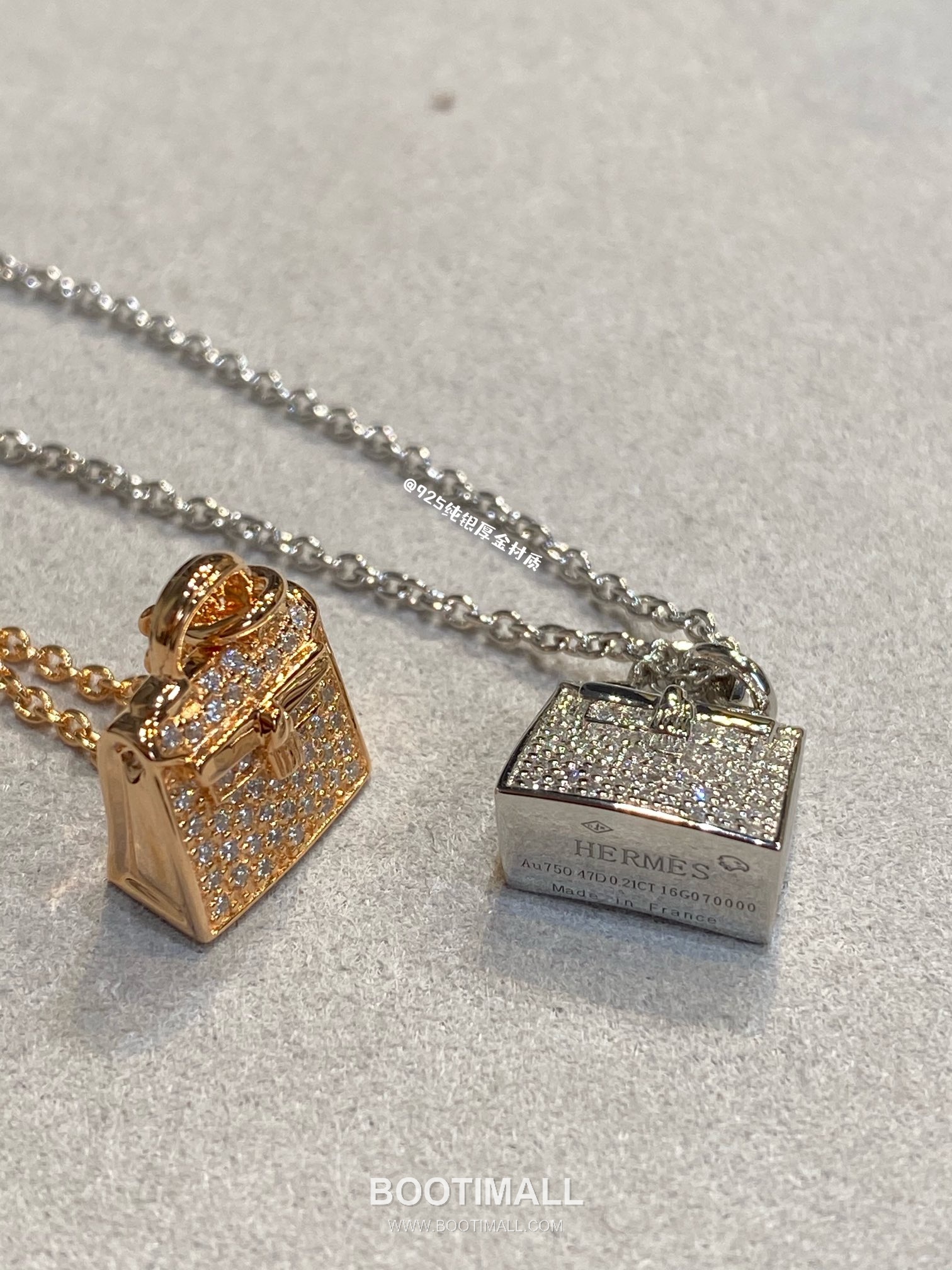 Hermes Kelly Brass Gold Plated Necklace with Bag Pendant 에르메스 켈리 황동 베이스 금도금 네클리스 백 펜던트 17