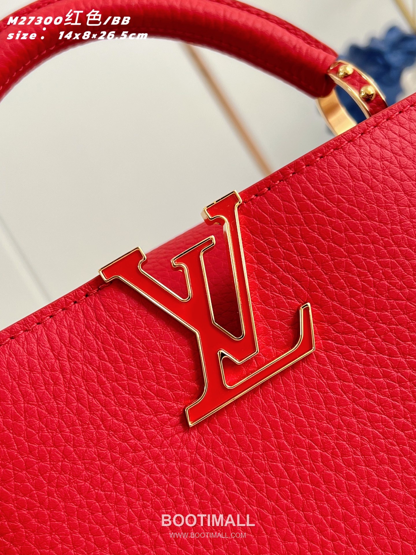 Louis Vuitton Capucines East-West BB Taurillon Leather Top Handle Bag with Strap Logo Detail 루이비통 카퓌신 이스트웨스트 BB 타우릴론 레더 탑핸들백 M27300 26.5cm 3