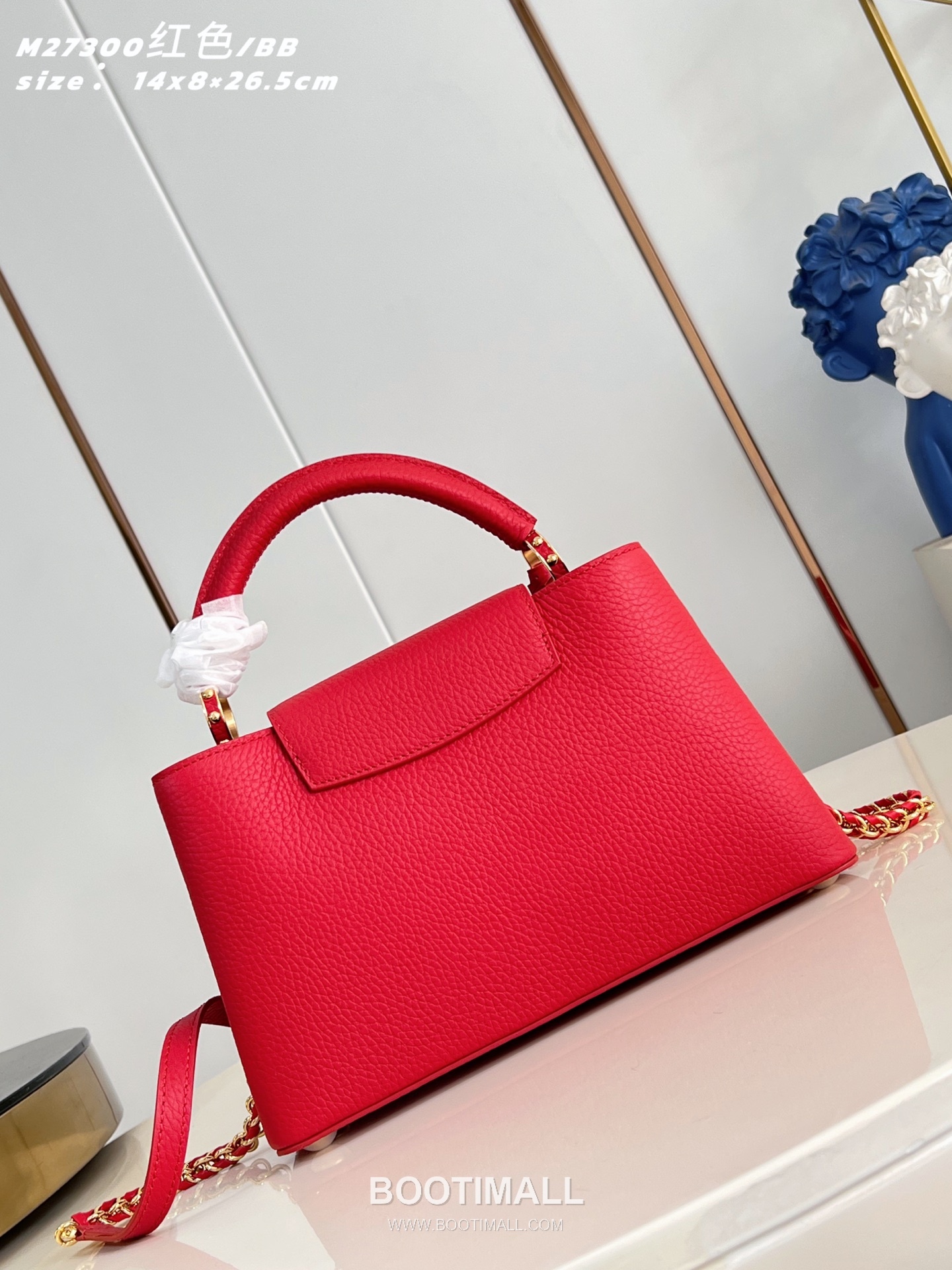 Louis Vuitton Capucines East-West BB Taurillon Leather Top Handle Bag with Strap Logo Detail 루이비통 카퓌신 이스트웨스트 BB 타우릴론 레더 탑핸들백 M27300 26.5cm 6