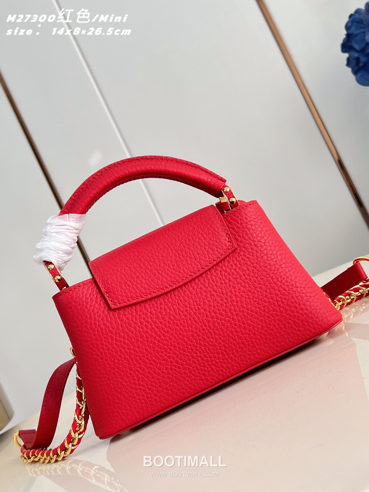 Louis Vuitton Capucines East-West Mini Taurillon Leather Top Handle Bag with Strap Logo Detail 루이비통 카퓌신 이스트웨스트 미니 타우릴론 레더 탑핸들백 M27300 22cm 6