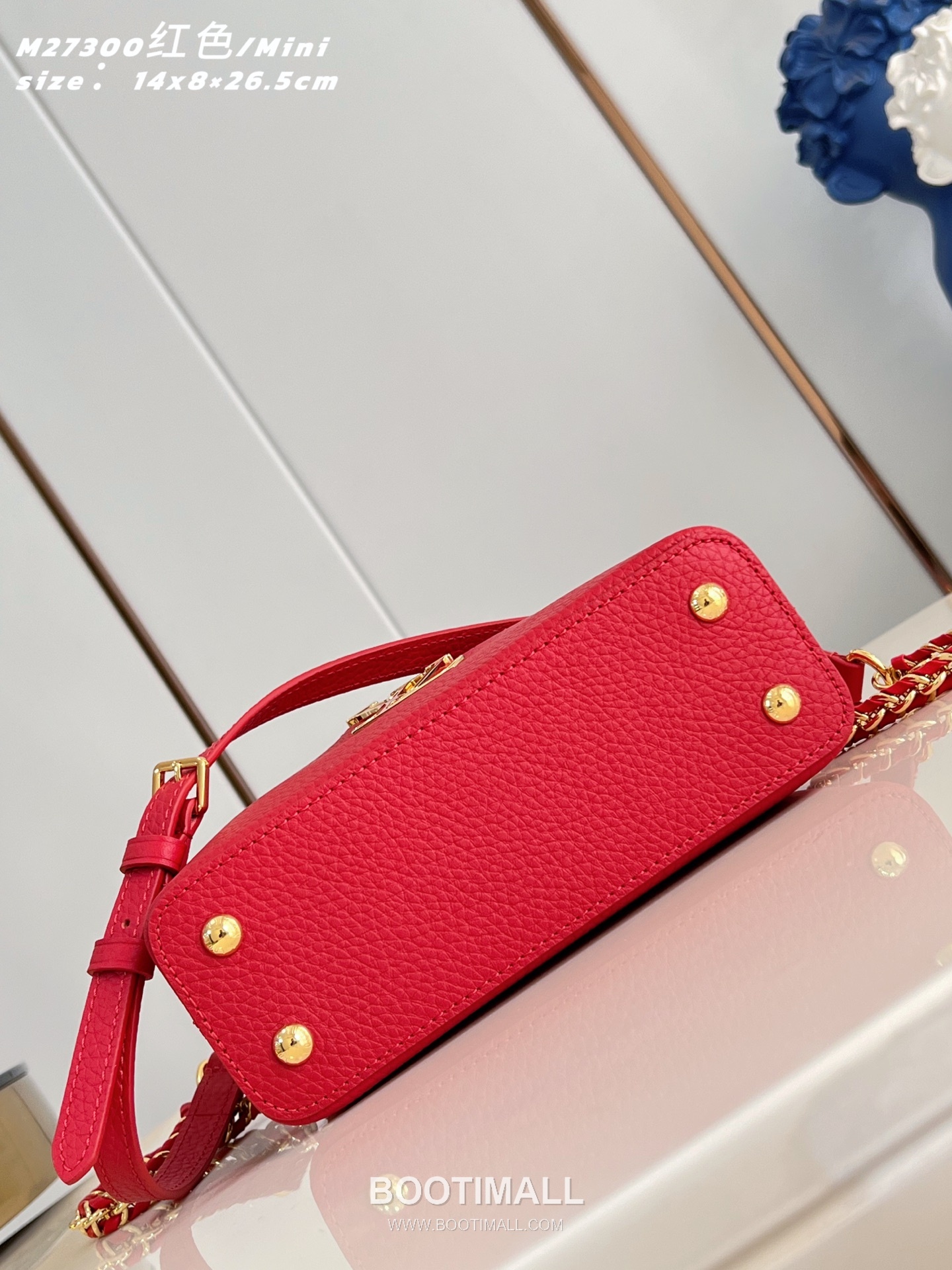 Louis Vuitton Capucines East-West Mini Taurillon Leather Top Handle Bag with Strap Logo Detail 루이비통 카퓌신 이스트웨스트 미니 타우릴론 레더 탑핸들백 M27300 22cm 7
