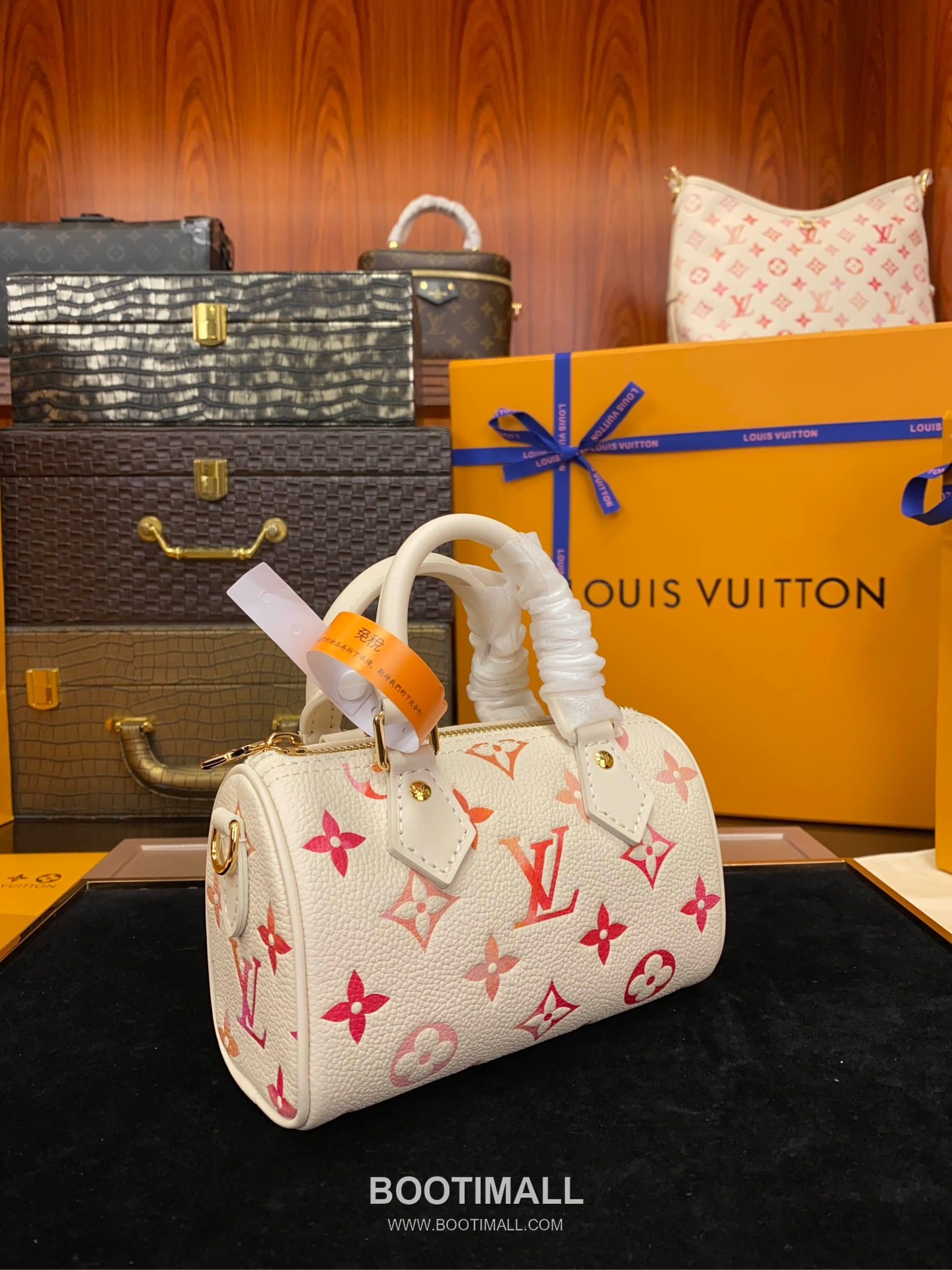 Louis Vuitton Nano Speedy Monogram Empreinte Calfskin Leather Duffle Bag with Strap Watercolor Detail 루이비통 나노 스피디 모노그램 앙프렝뜨 카프스킨 레더 더플백 M83452 16cm 2