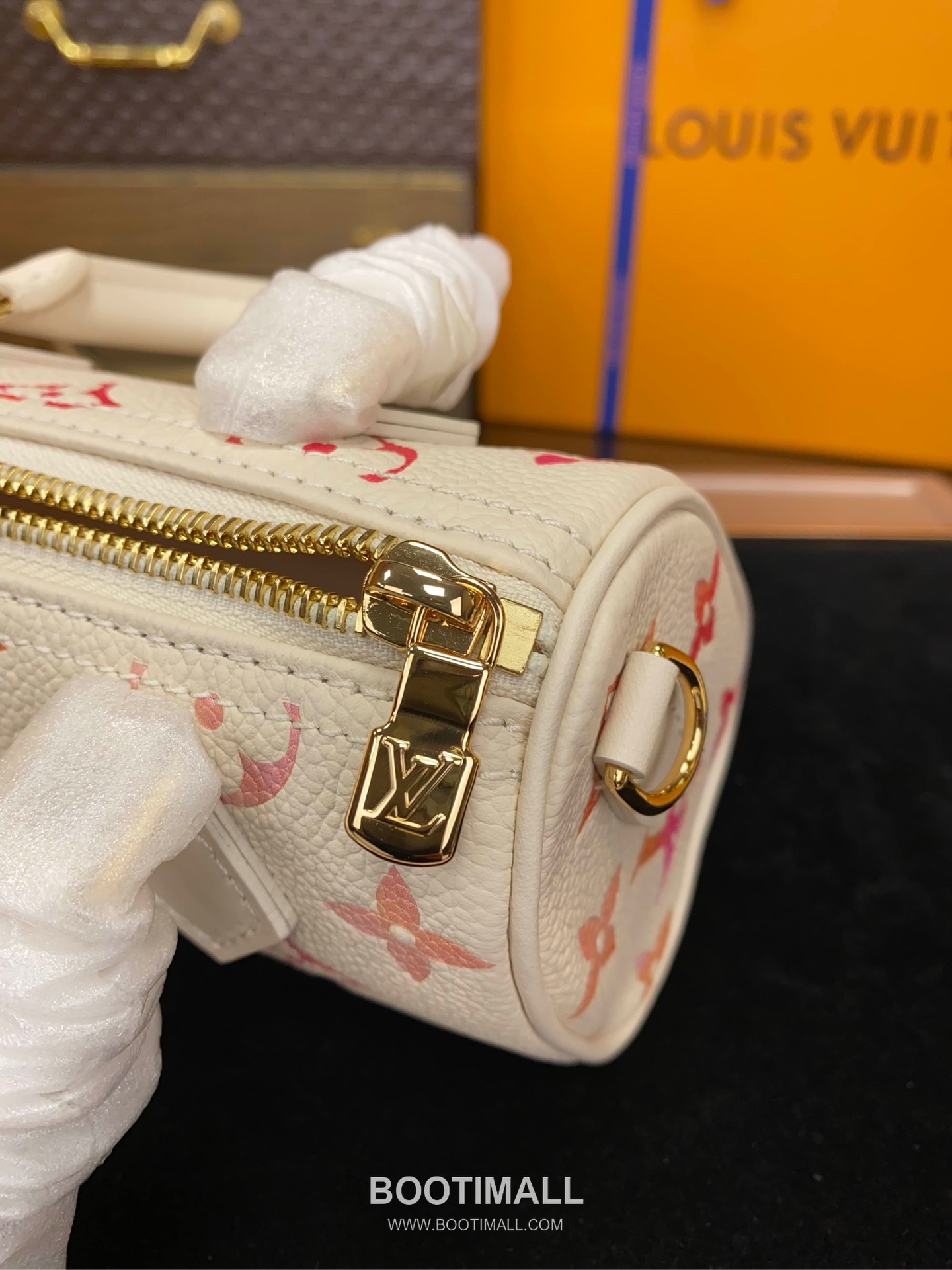 Louis Vuitton Nano Speedy Monogram Empreinte Calfskin Leather Duffle Bag with Strap Watercolor Detail 루이비통 나노 스피디 모노그램 앙프렝뜨 카프스킨 레더 더플백 M83452 16cm 6