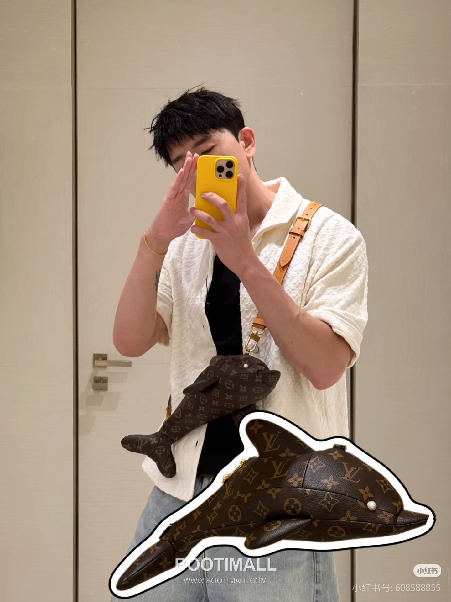 Louis Vuitton Dolphin Monogram Canvas Duffle Bag with Handle Strap Detail 루이비통 돌핀 모노그램 캔버스 더플백 M14963 38cm 5