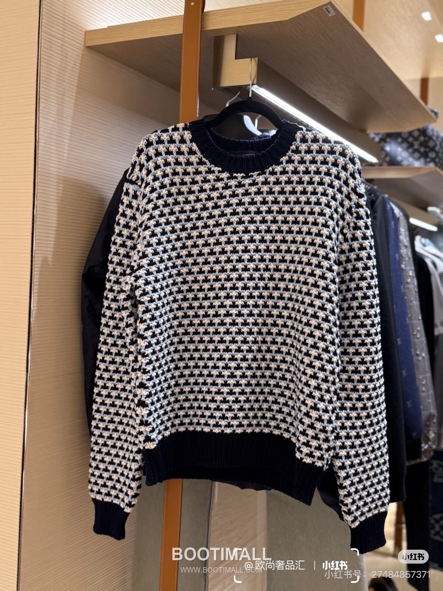 Louis Vuitton 2026FW Houndstooth Pattern Cotton Blend Knit Sweater 루이비통 2026FW 하운드투스 패턴 코튼 혼방 니트 스웨터 3
