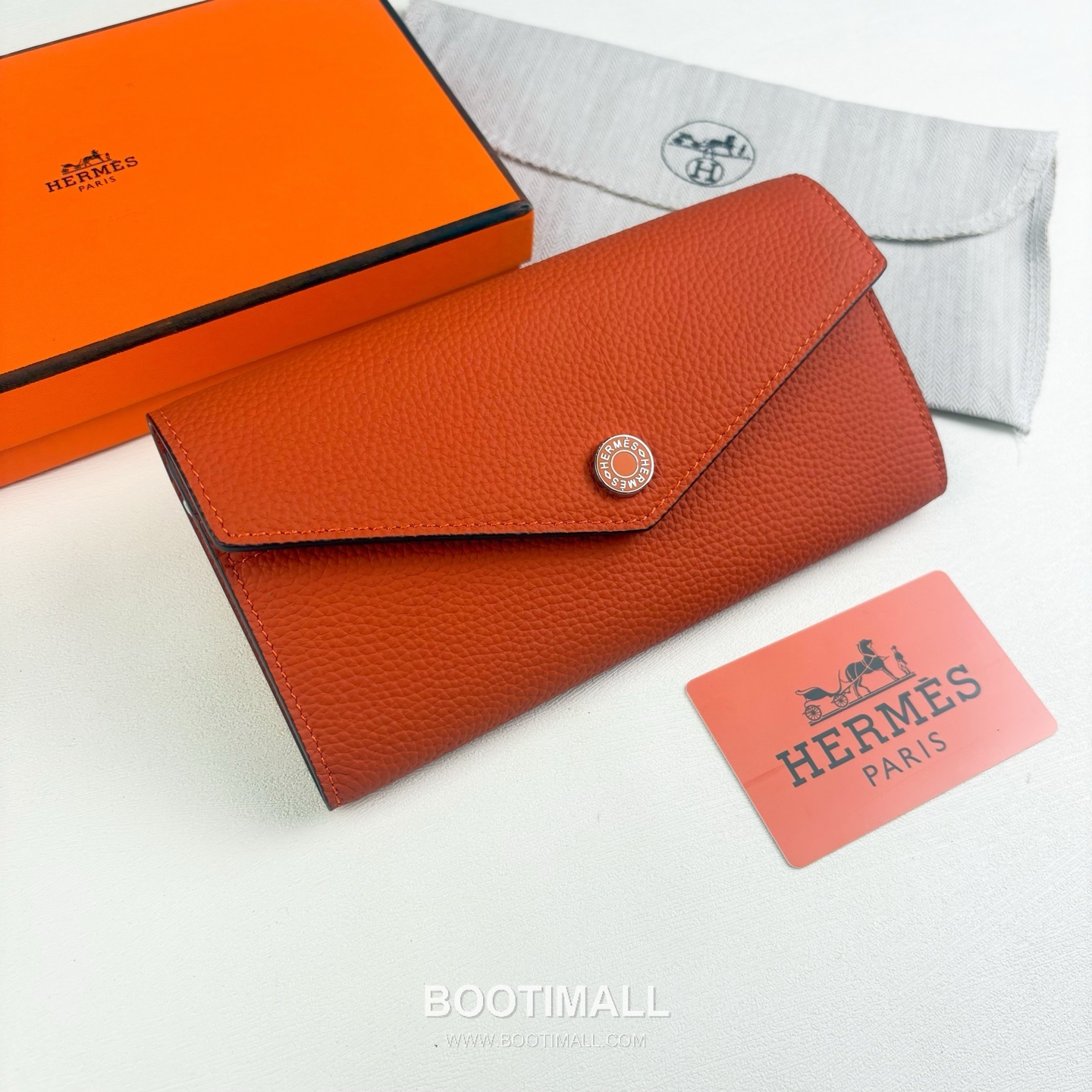 Hermes Togo Calfskin Leather Long Wallet with Zip Pocket Snap Closure Detail 에르메스 토고 카프스킨 레더 지퍼 포켓 스냅 클로저 장지갑 613 19cm 4
