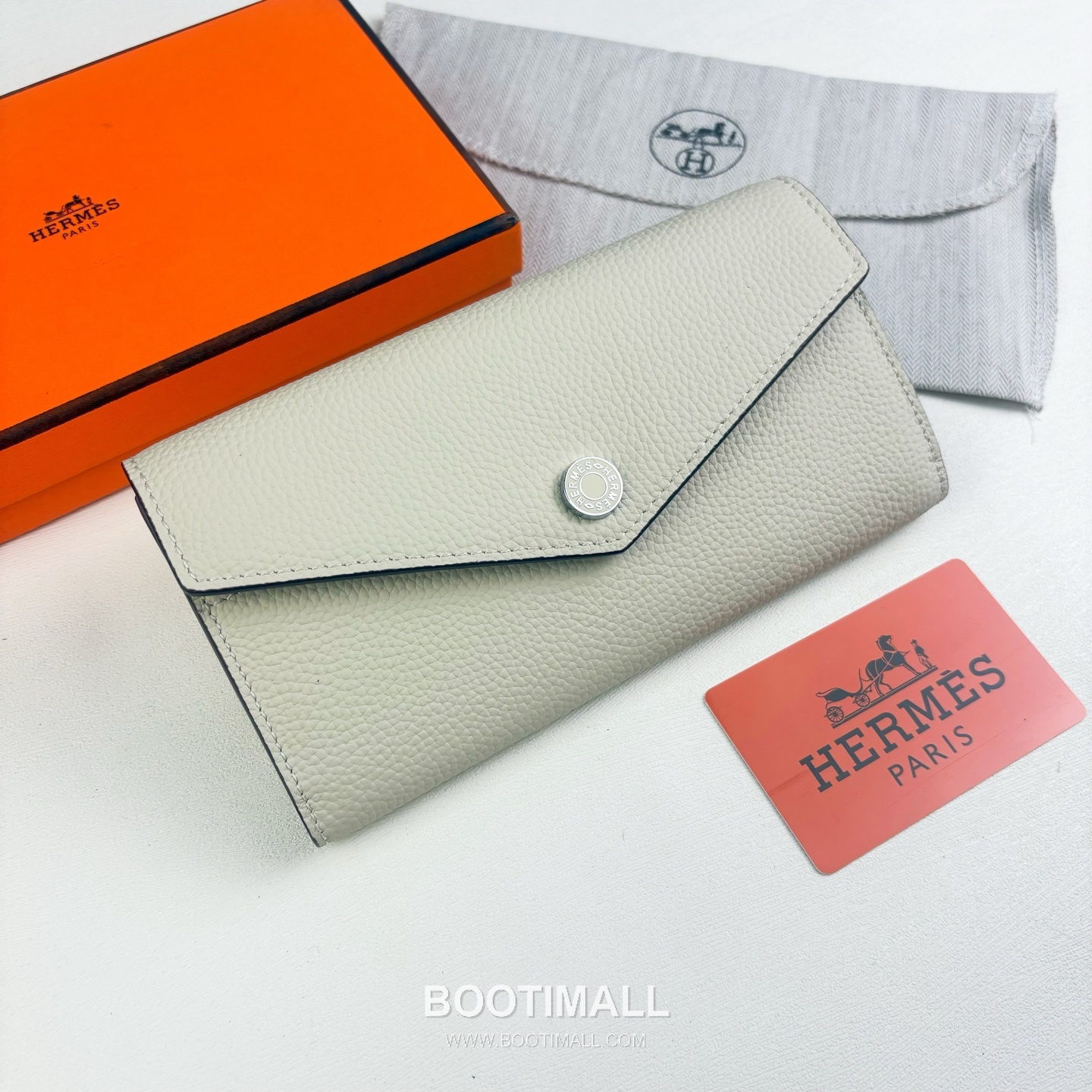 Hermes Togo Calfskin Leather Long Wallet with Zip Pocket Snap Closure Detail 에르메스 토고 카프스킨 레더 지퍼 포켓 스냅 클로저 장지갑 613 19cm 9