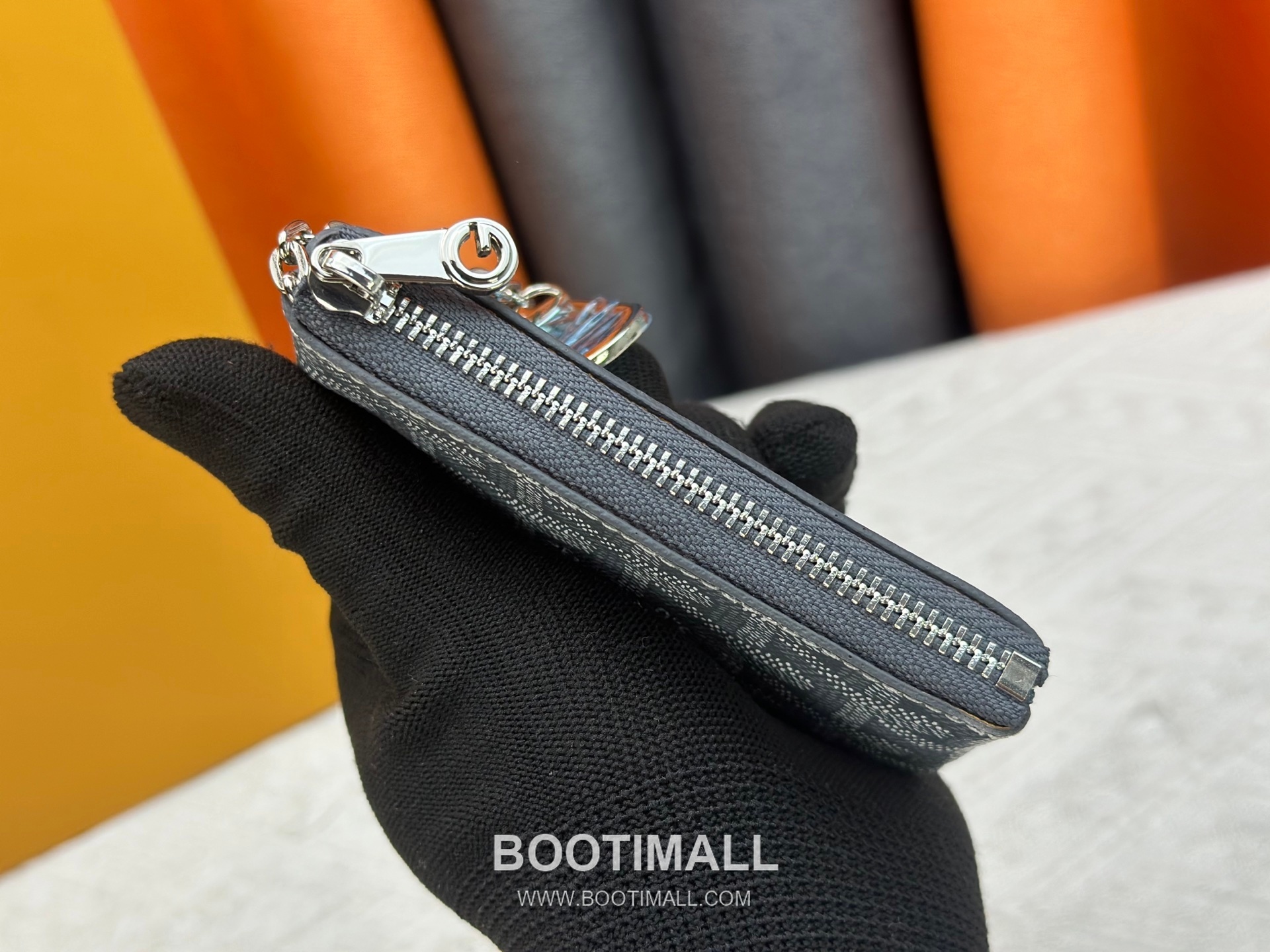 Louis Vuitton Damier Canvas Key Pouch Wallet with Zip Closure Key Ring Detail 루이비통 다미에 캔버스 키 파우치 지갑 G510 12cm 6