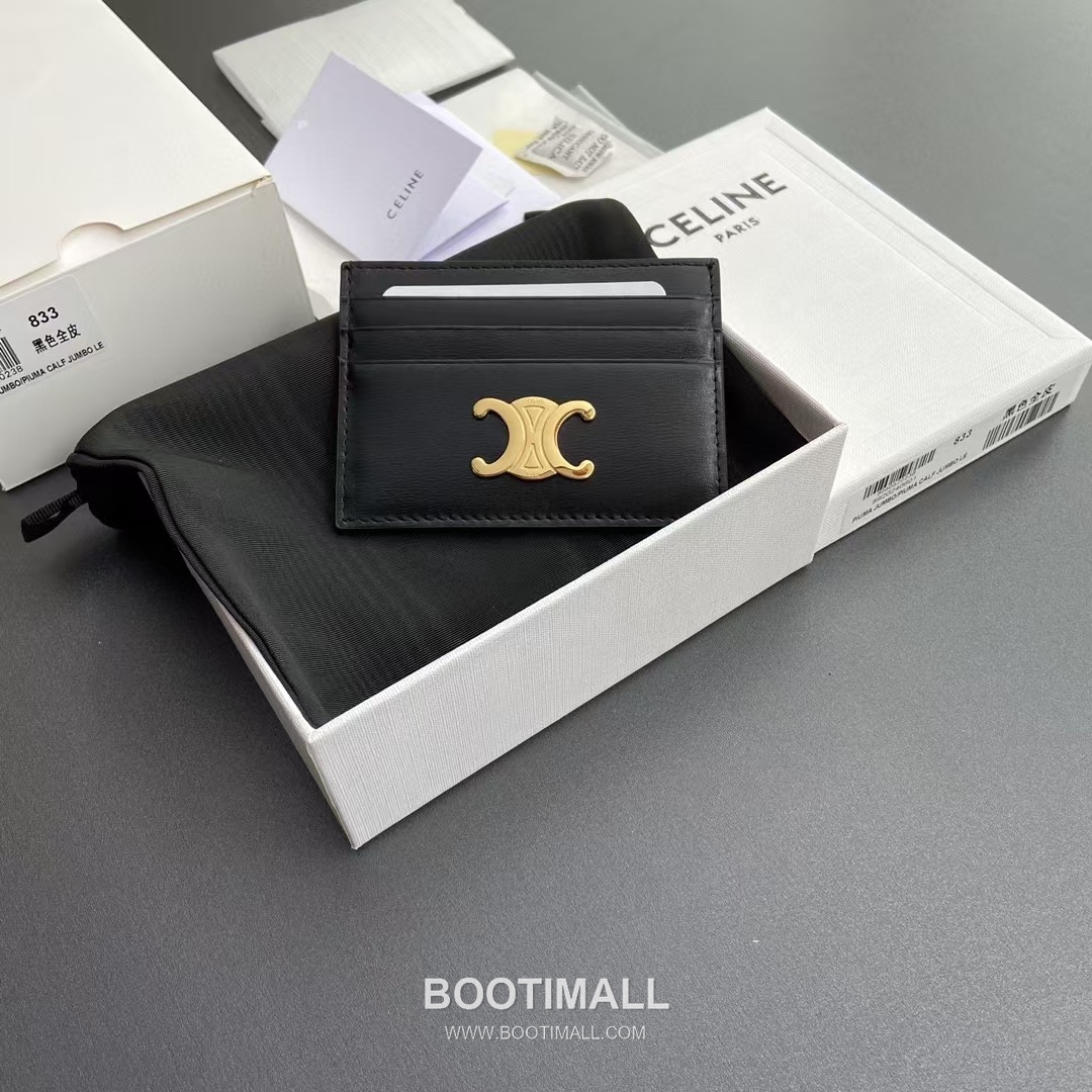 Celine Triomphe Calfskin Leather Card Holder Wallet with Zip Closure Detail 셀린느 트리옹프 카프스킨 레더 지퍼 클로저 카드홀더 지갑 10L832CQH.04LU833 11cm 1