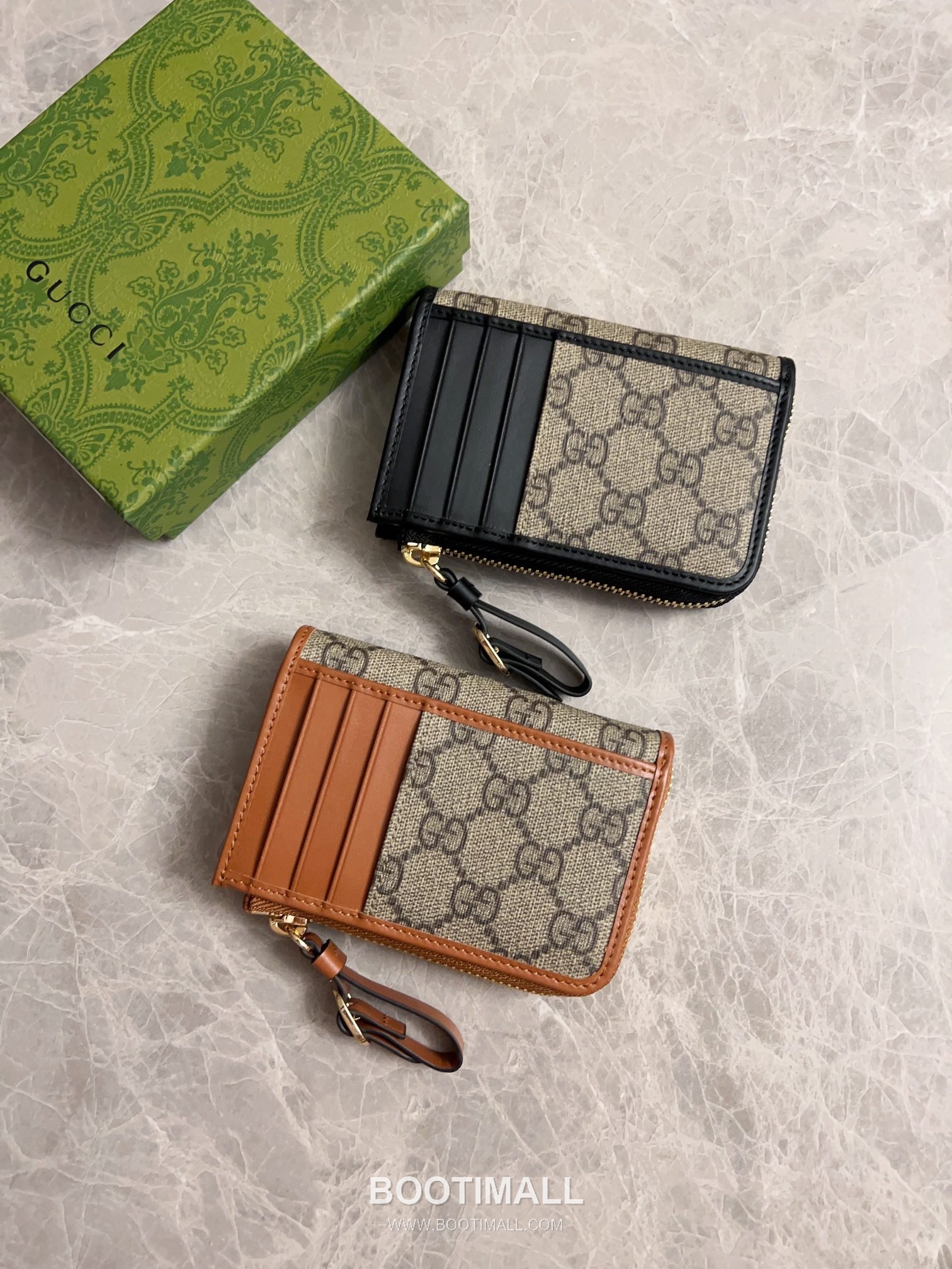 Gucci GG Supreme PVC Wallet Card Holder with Leather Trim Detail 구찌 GG 수프림 PVC 레더 트림 지갑 카드홀더 821804 13cm 7