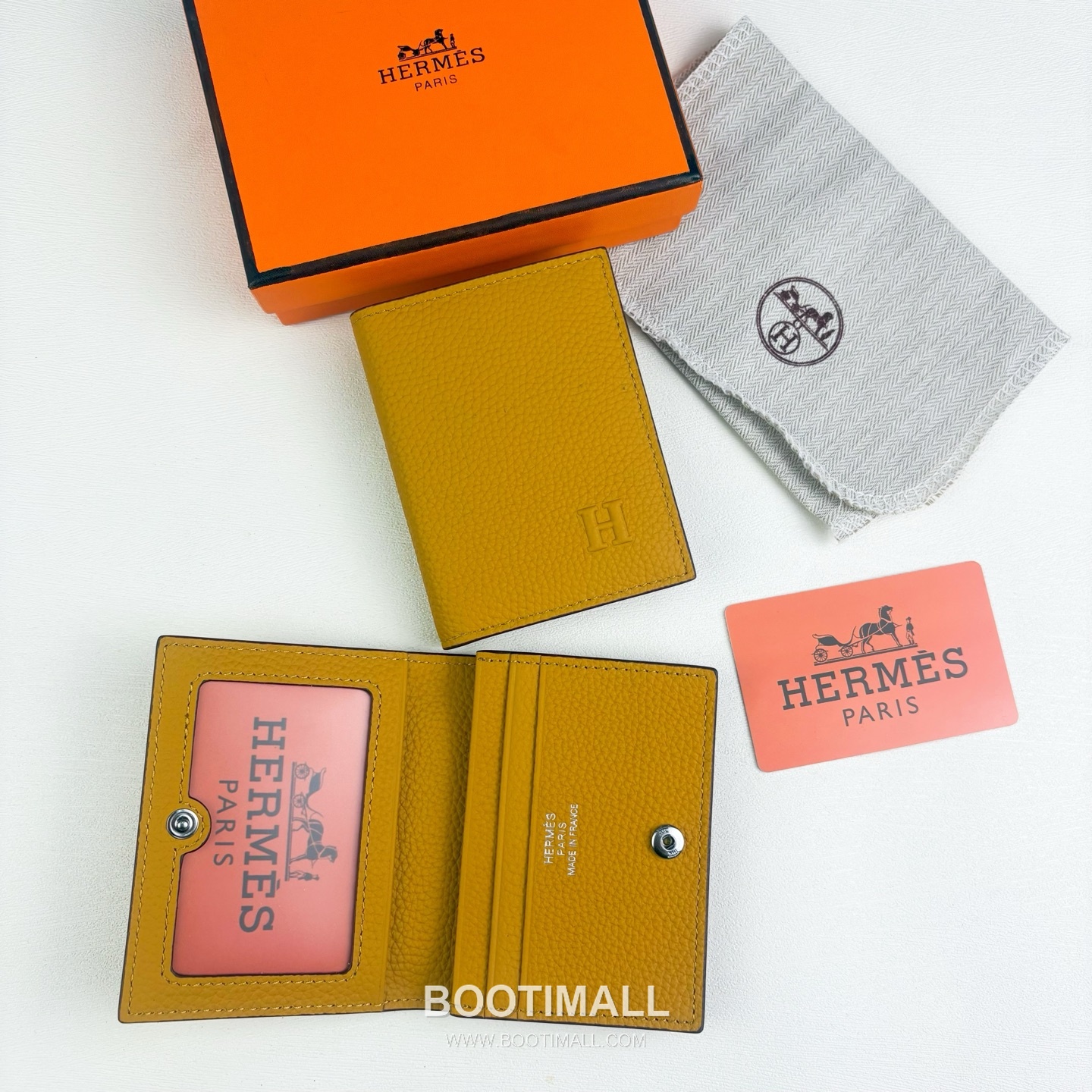 Hermès Togo Calfskin Card Holder with H Embossed Snap Closure Detail 에르메스 토고 카프스킨 H 엠보스 스냅 클로저 카드홀더 496 11cm 6