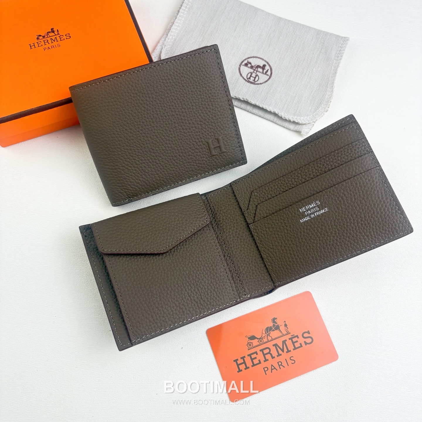 Hermès Silk’in Barenia Togo Calfskin Bi-Fold Wallet with Coin Pocket Detail 에르메스 실킨 바레니아 토고 카프스킨 코인포켓 디테일 반지갑 527 11.5cm 1