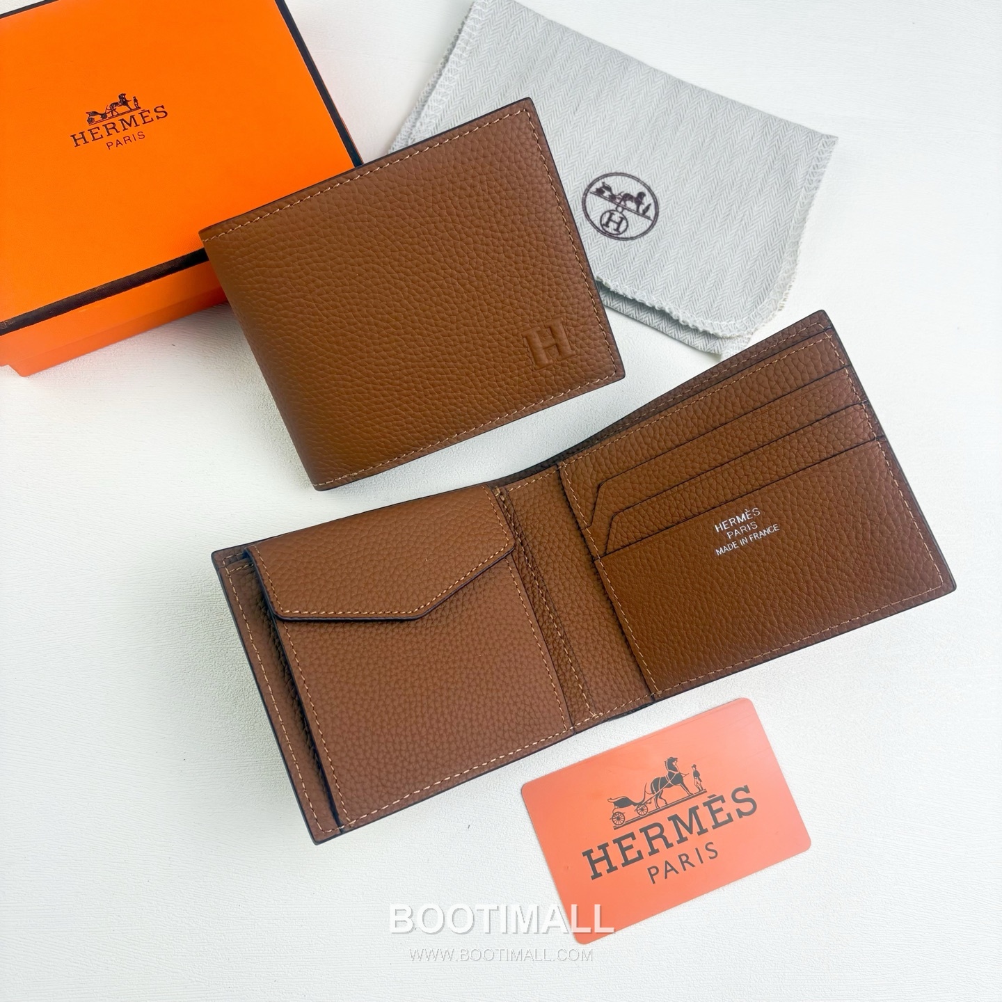 Hermès Silk’in Barenia Togo Calfskin Bi-Fold Wallet with Coin Pocket Detail 에르메스 실킨 바레니아 토고 카프스킨 코인포켓 디테일 반지갑 527 11.5cm 7