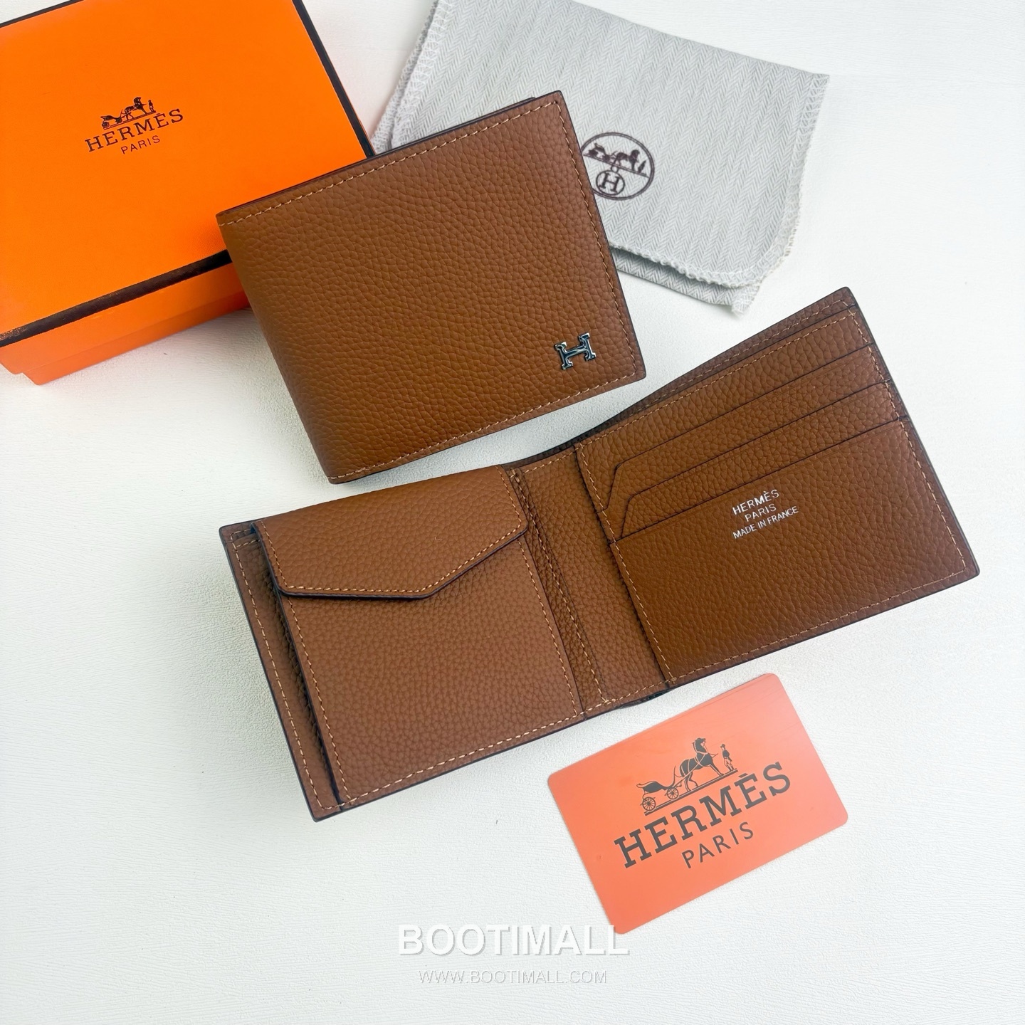 Hermès Silk’in Barenia Togo Calfskin Bi-Fold Wallet with Coin Pocket Detail 에르메스 실킨 바레니아 토고 카프스킨 코인포켓 디테일 반지갑 527 11.5cm 5
