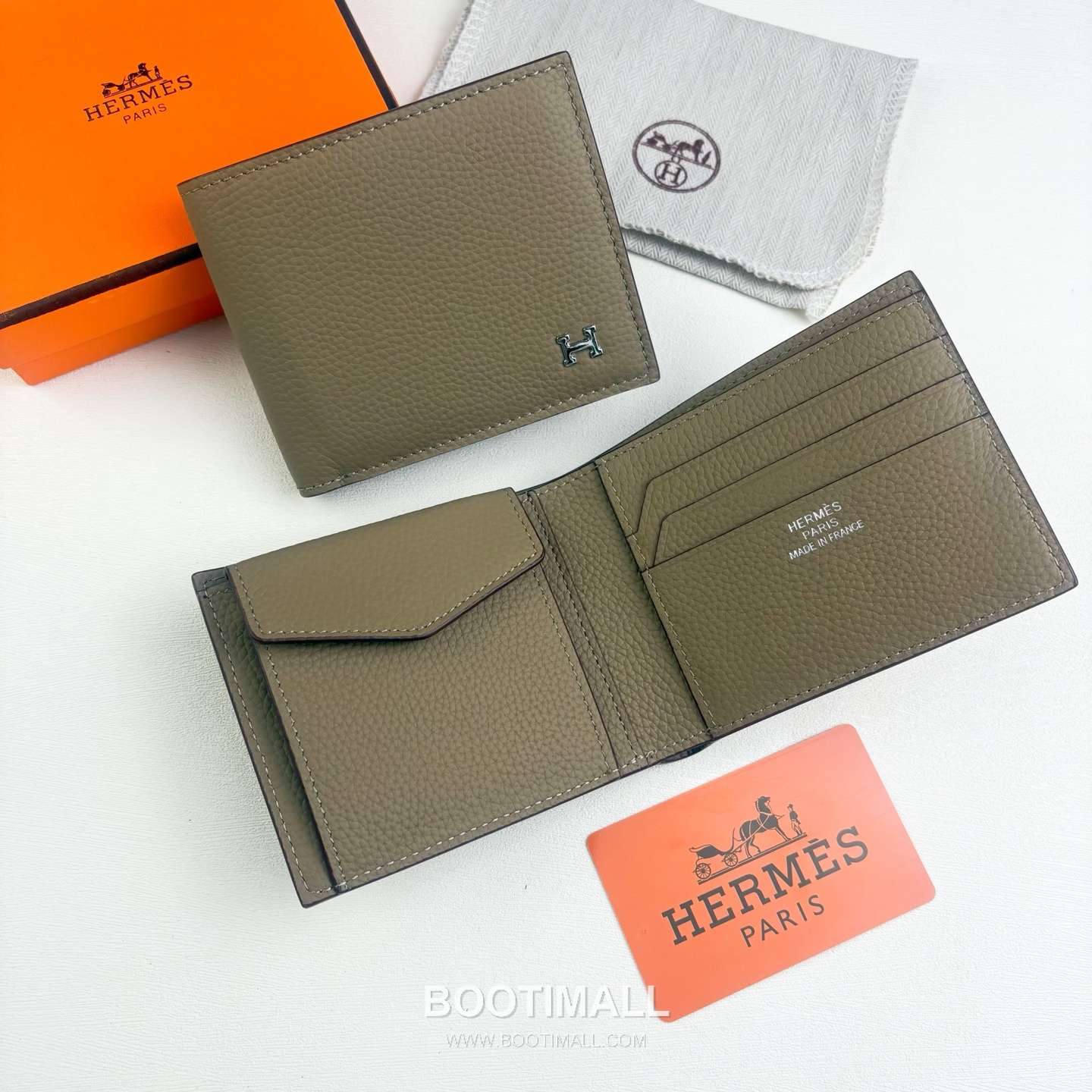 Hermès Silk’in Barenia Togo Calfskin Bi-Fold Wallet with Coin Pocket Detail 에르메스 실킨 바레니아 토고 카프스킨 코인포켓 디테일 반지갑 527 11.5cm 5